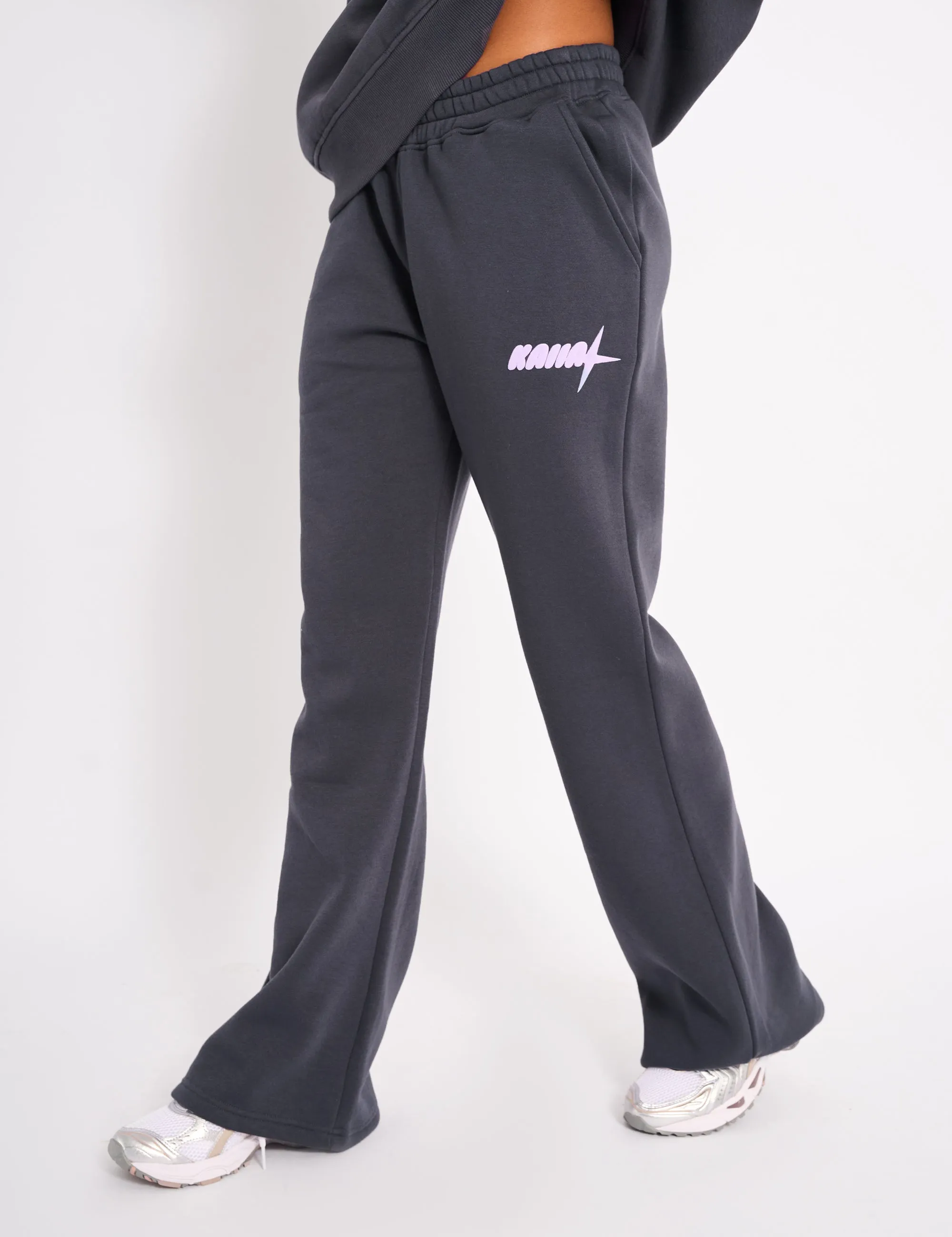 Kaiia Star Wide Leg Joggers Charcoal sold by Public Desire product image thumbnail 2