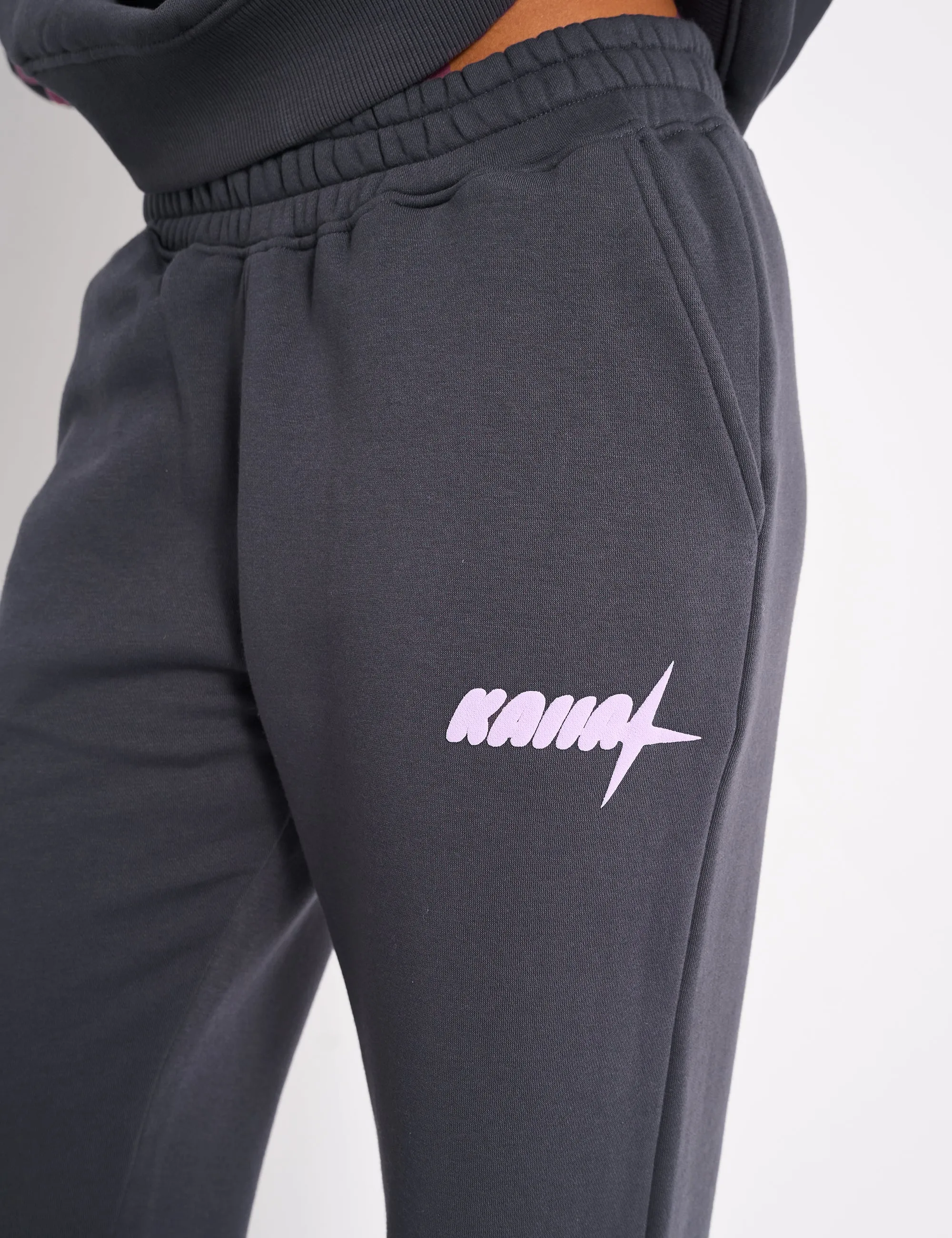 Kaiia Star Wide Leg Joggers Charcoal sold by Public Desire product image thumbnail 4