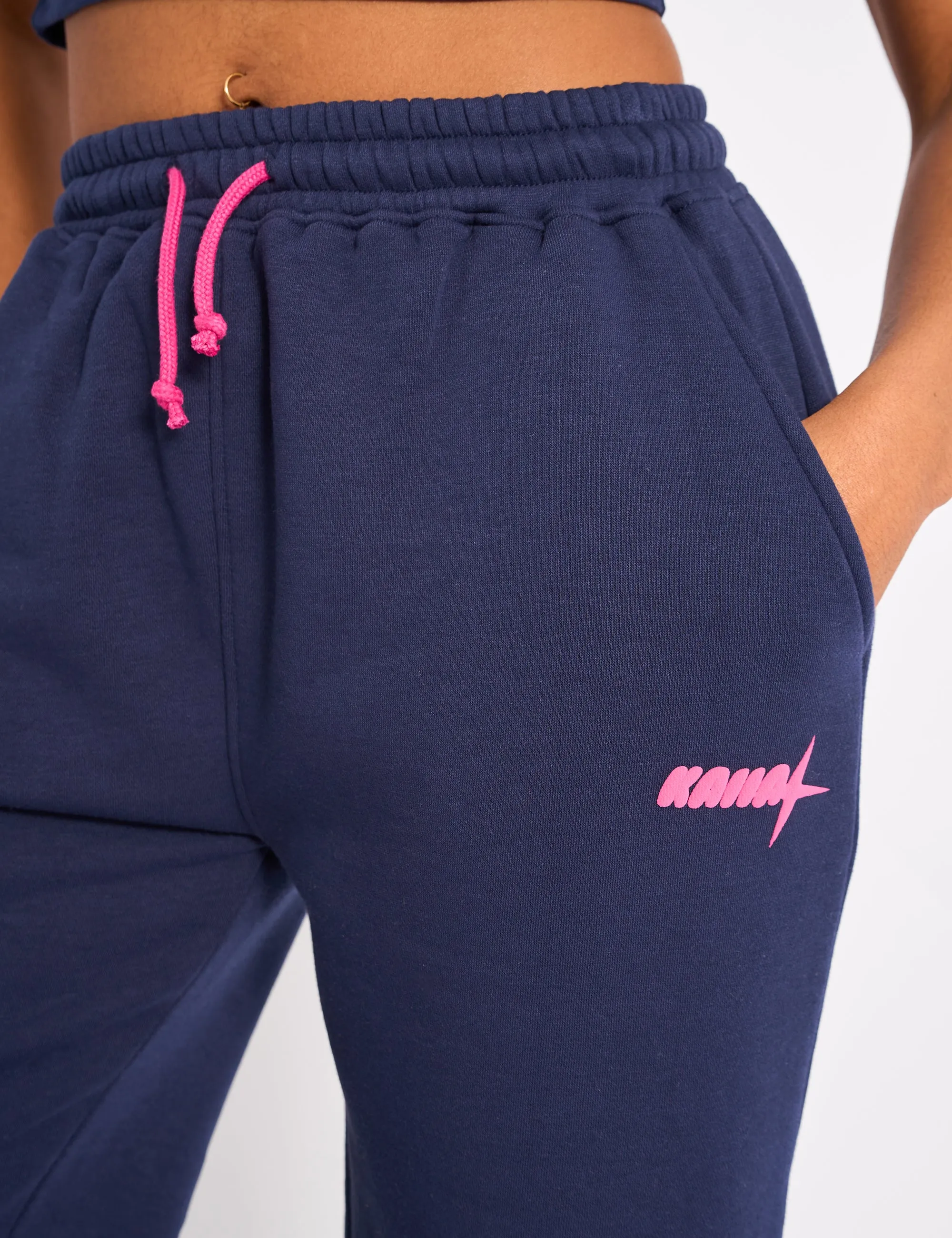 Kaiia Star Wide Leg Joggers Navy & Pink sold by Public Desire product image thumbnail 4