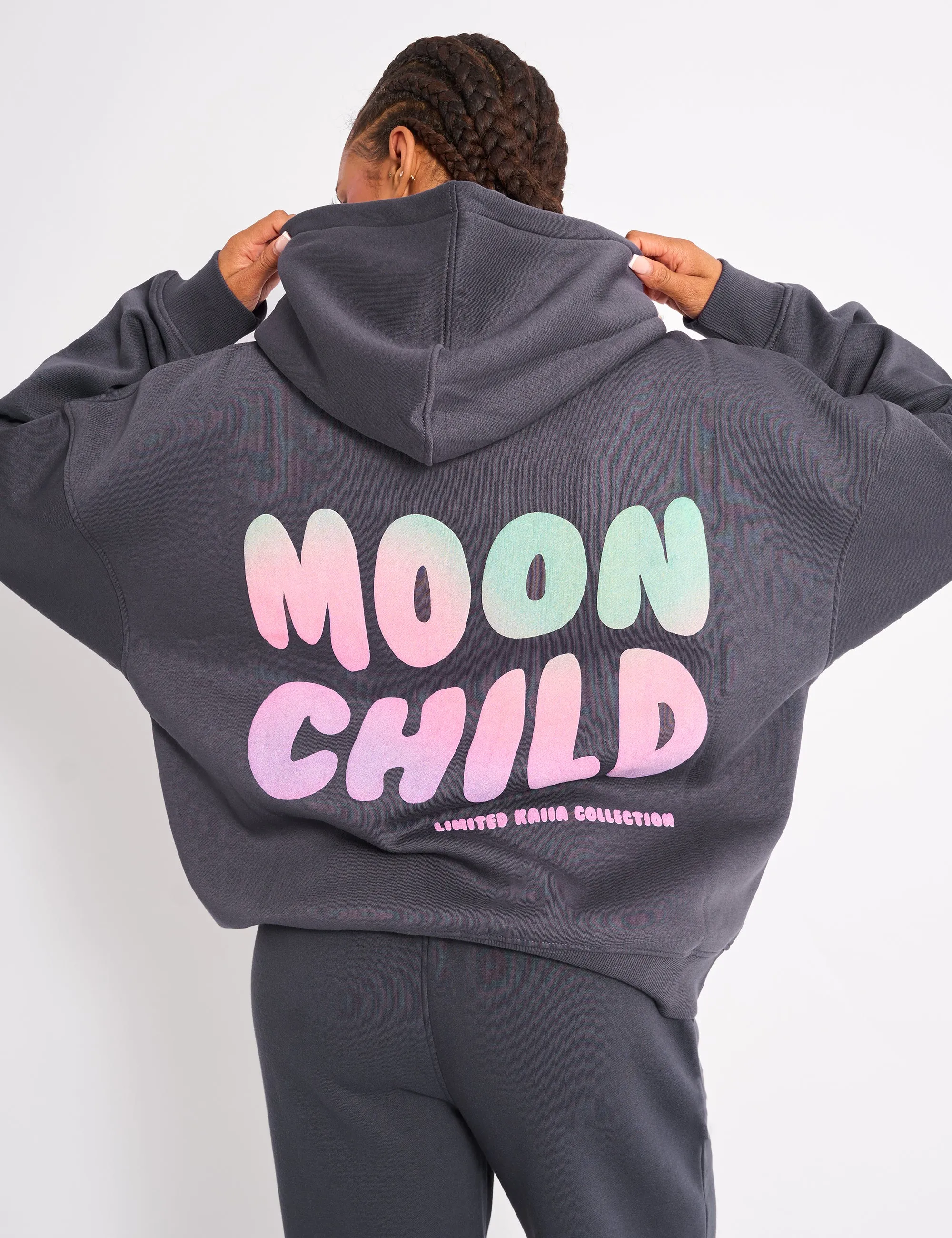 Kaiia Star Ombre Graphic Oversized Hoodie Charcoal sold by Public Desire product image thumbnail 2