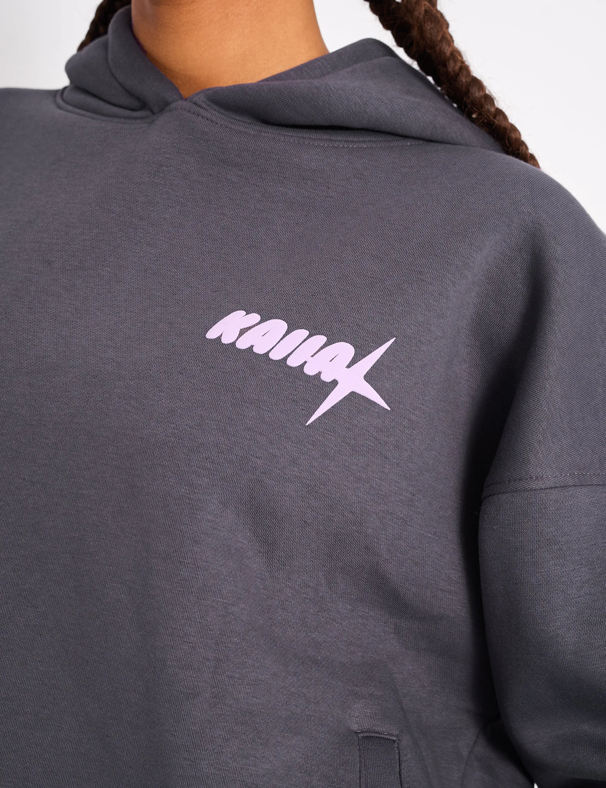 Kaiia Star Ombre Graphic Oversized Hoodie Charcoal sold by Public Desire product image thumbnail 4