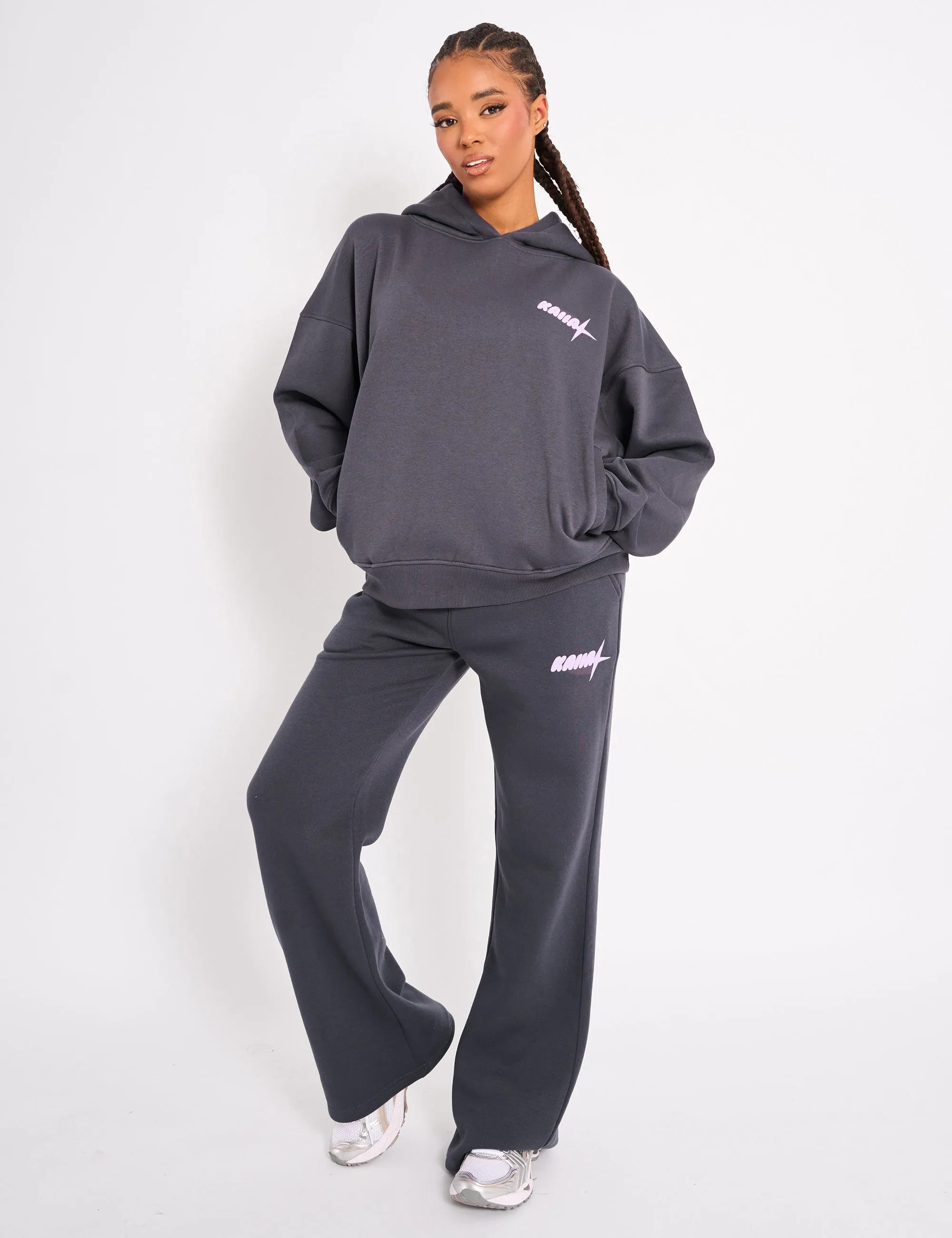 Kaiia Star Ombre Graphic Oversized Hoodie Charcoal sold by Public Desire product image thumbnail 3