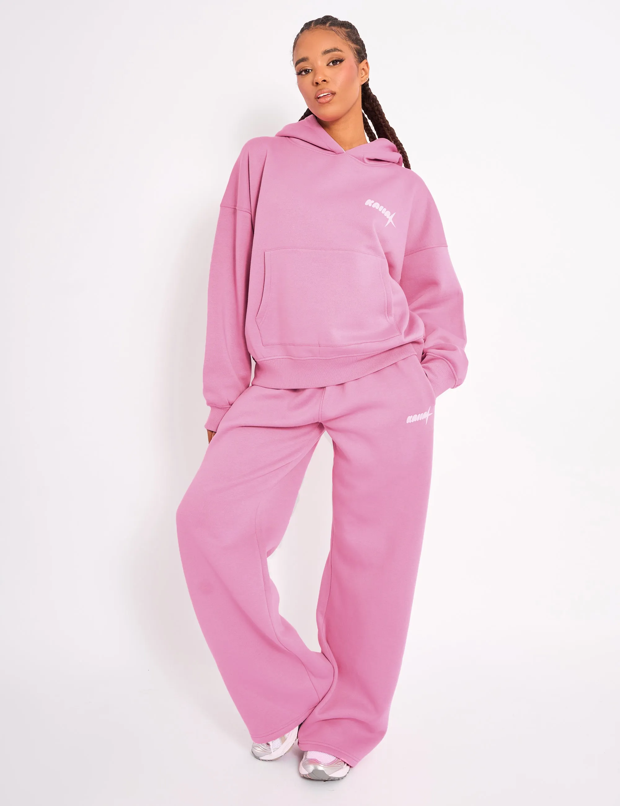 Kaiia Star Contrast Hood Oversized Hoodie Pink sold by Public Desire product image thumbnail 3