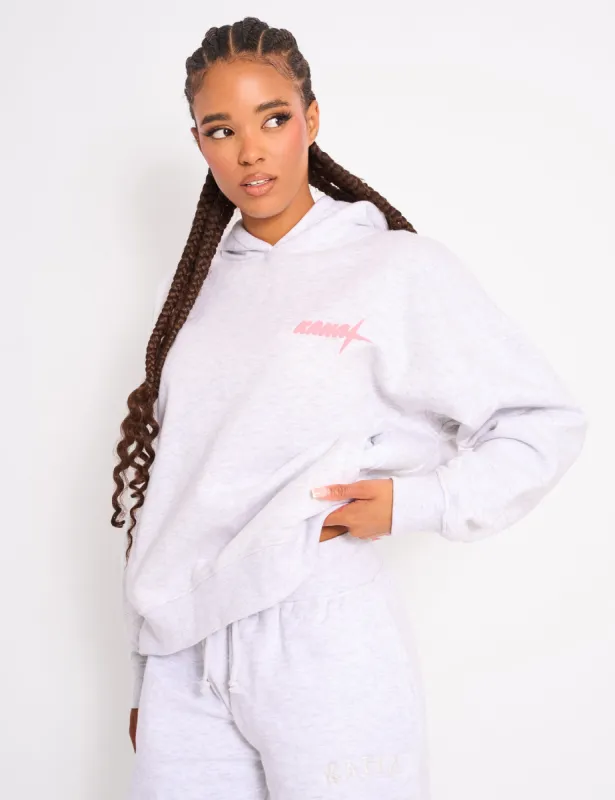 Kaiia Star Ombre Graphic Oversized Hoodie Grey Marl sold by Public Desire