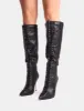 Witchcraft Black Lace Up Knee High Boots sold by Public Desire