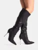 Witchcraft Black Lace Up Knee High Boots sold by Public Desire