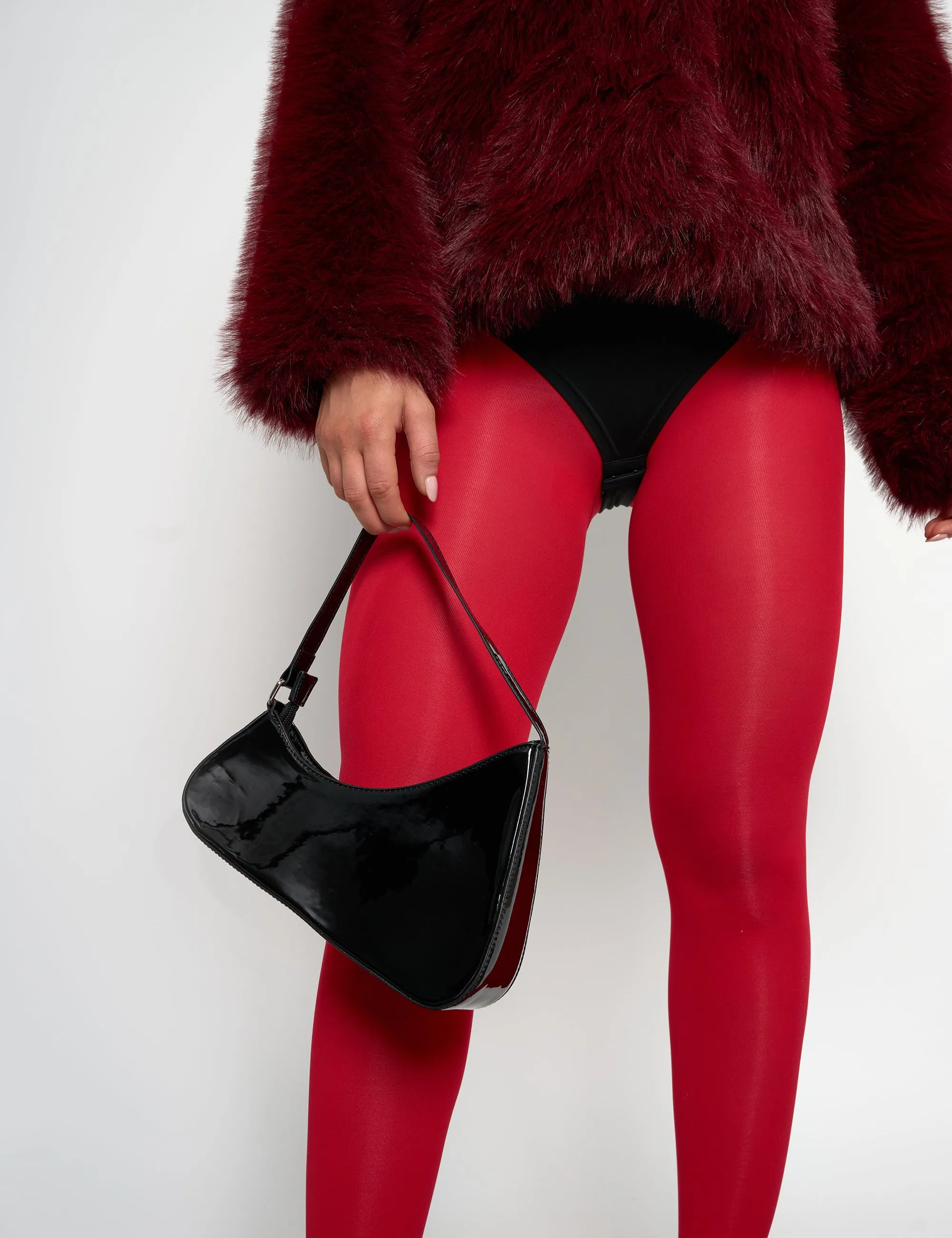 Morgan Black Patent Asymmetric Shoulder Bag sold by Public Desire product image thumbnail 3