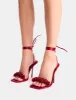 Marigold Burgundy Satin Rose Detail Lace Up Heels sold by Public Desire