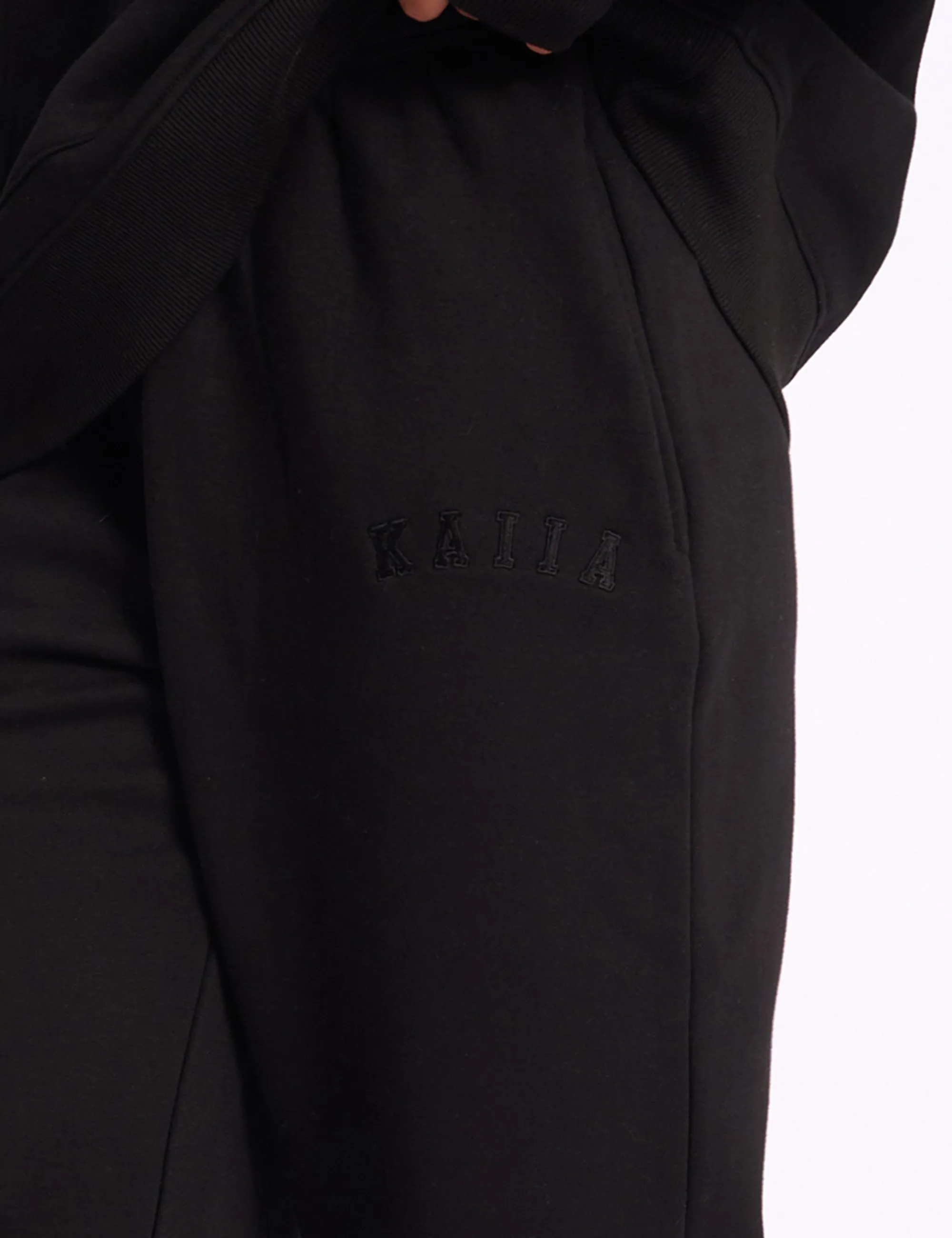 Kaiia Logo Cuffed Joggers Black On Black sold by Public Desire product image thumbnail 4