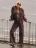 Faux Leather Cargo Trousers Burgundy sold by Public Desire