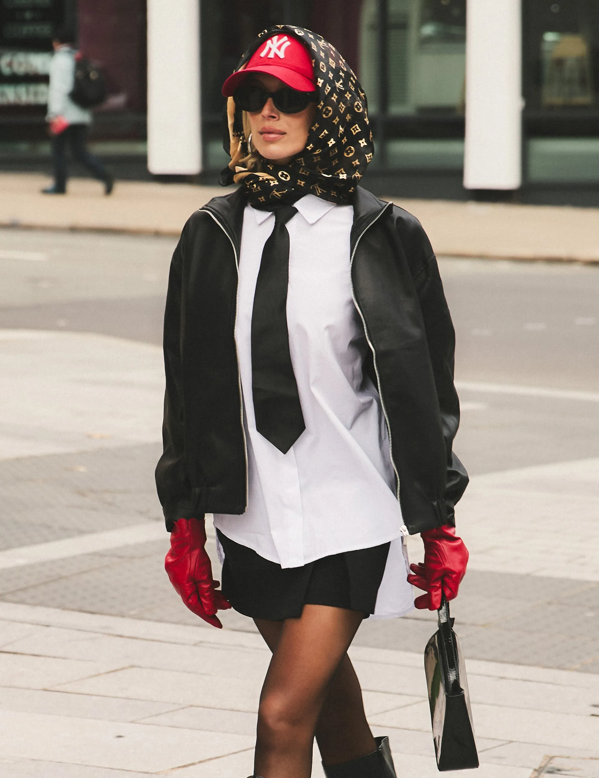 Faux Leather Oversized Bomber Jacket Black sold by Public Desire