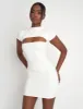 Cut Out Short Sleeve Luxe Slinky Mini Dress White sold by Public Desire