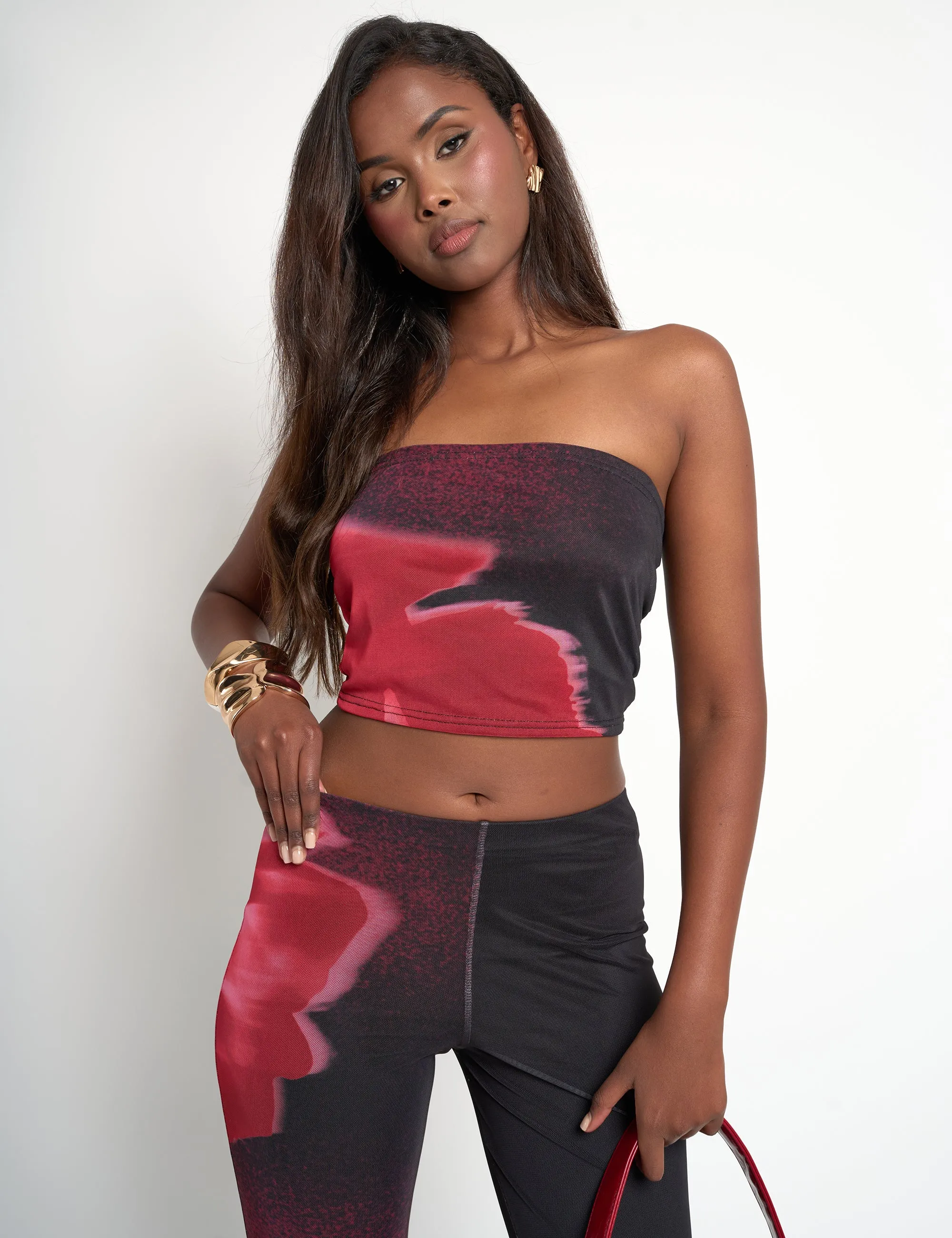 Floral Print Slinky Bandeau Top Black sold by Public Desire product image thumbnail 2