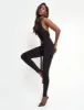 Plunge Neck Belted Slinky Jumpsuit Black sold by Public Desire