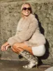 Short Faux Fur Jacket Beige sold by Public Desire