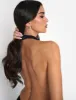 Ruffle Plunge Mini Dress Black sold by Public Desire