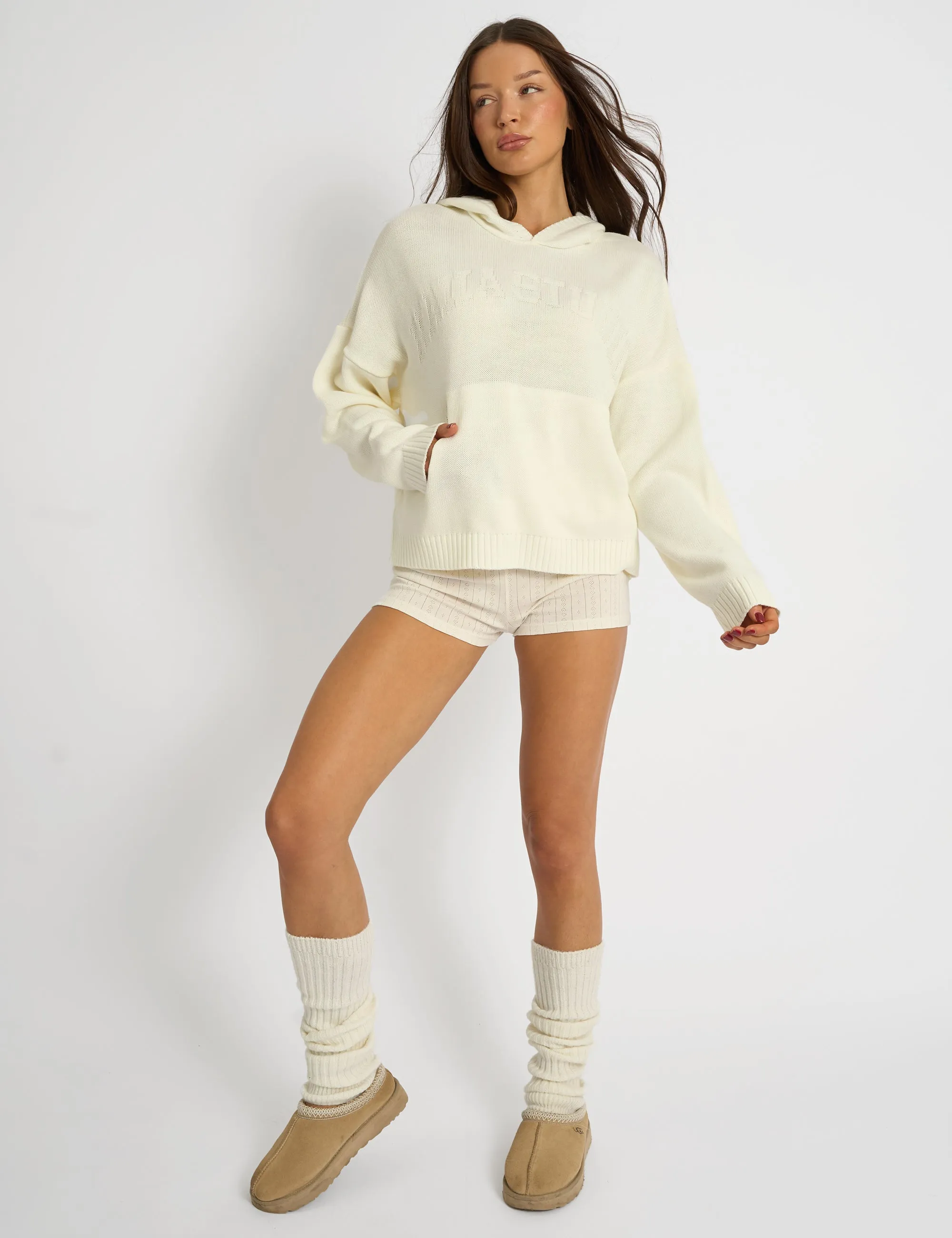 Kaiia Studio Knitted Hoodie Cream sold by Public Desire product image thumbnail 3