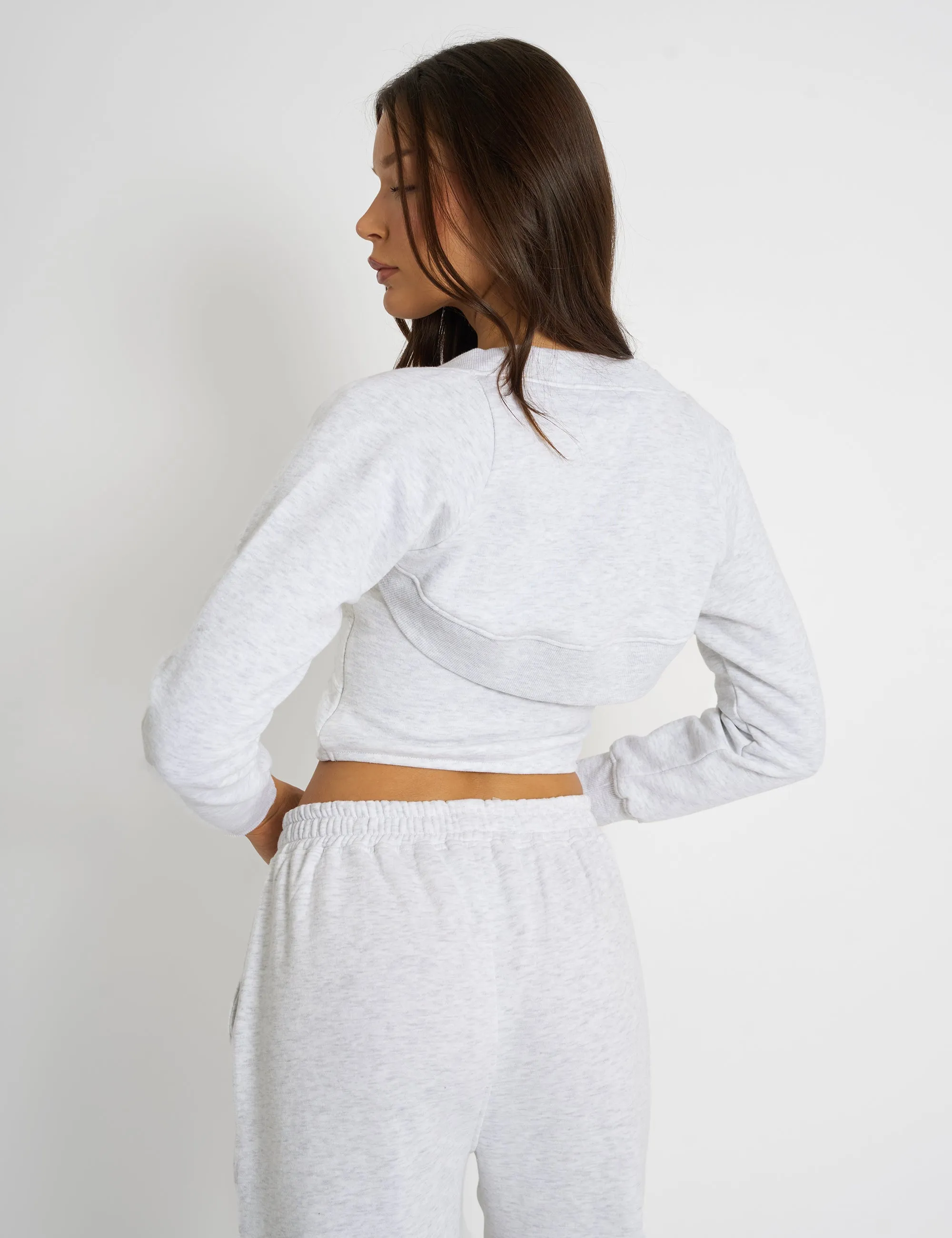 Kaiia Bandeau Crop Top & Bolero Light Grey Marl sold by Public Desire product image thumbnail 3
