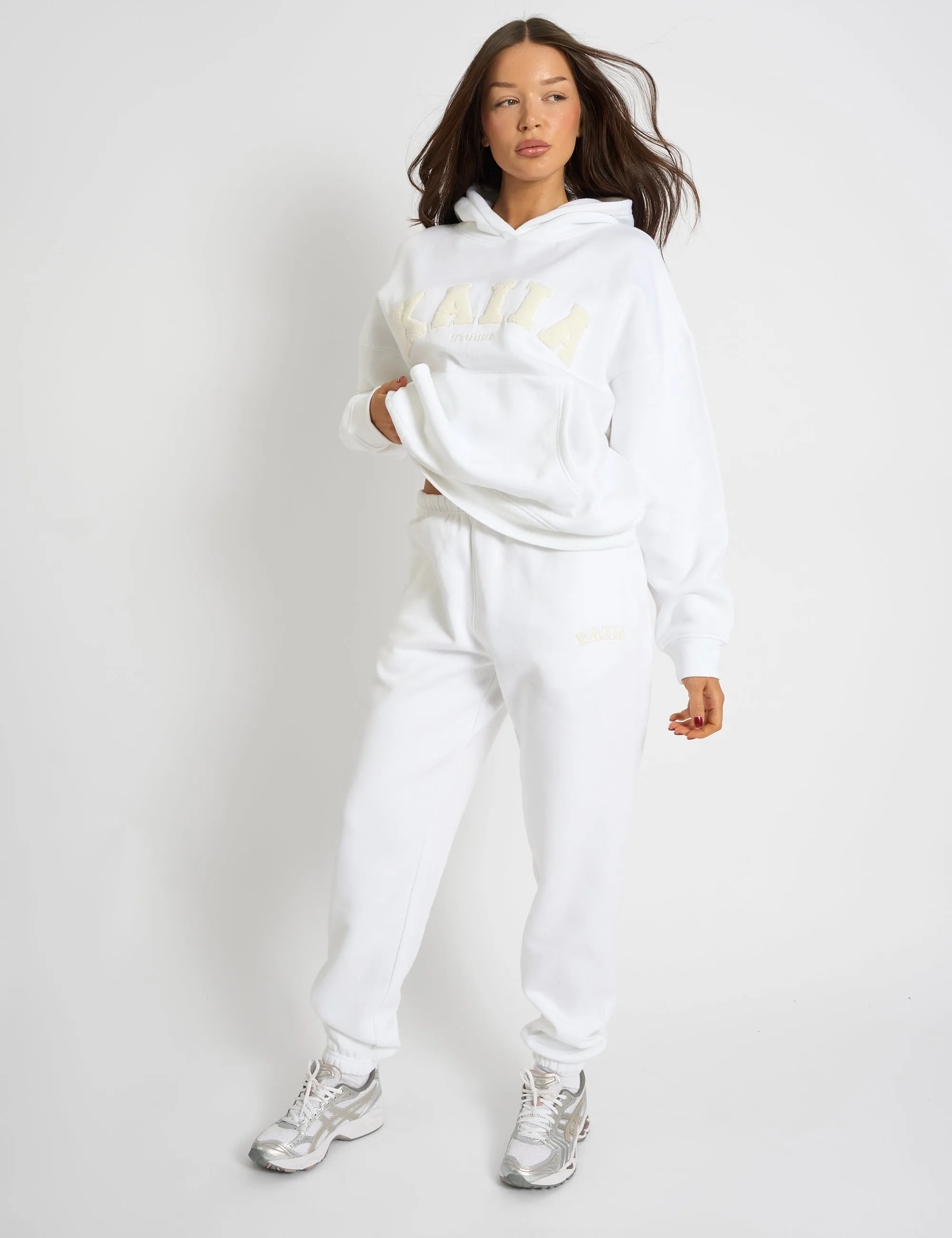 Kaiia Logo Cuffed Joggers Cream sold by Public Desire