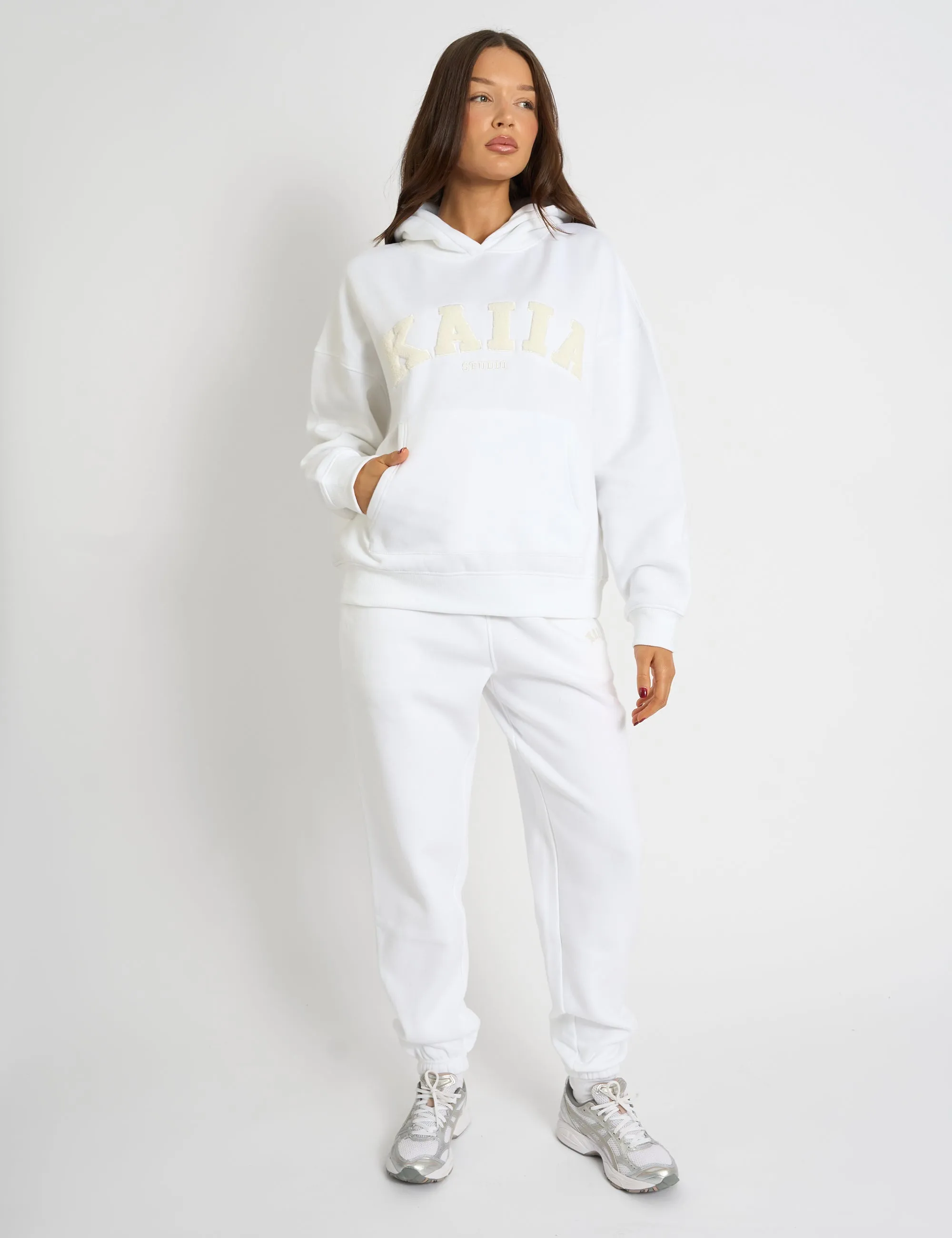 Kaiia Borg Slogan Oversized Hoodie Cream sold by Public Desire product image thumbnail 3