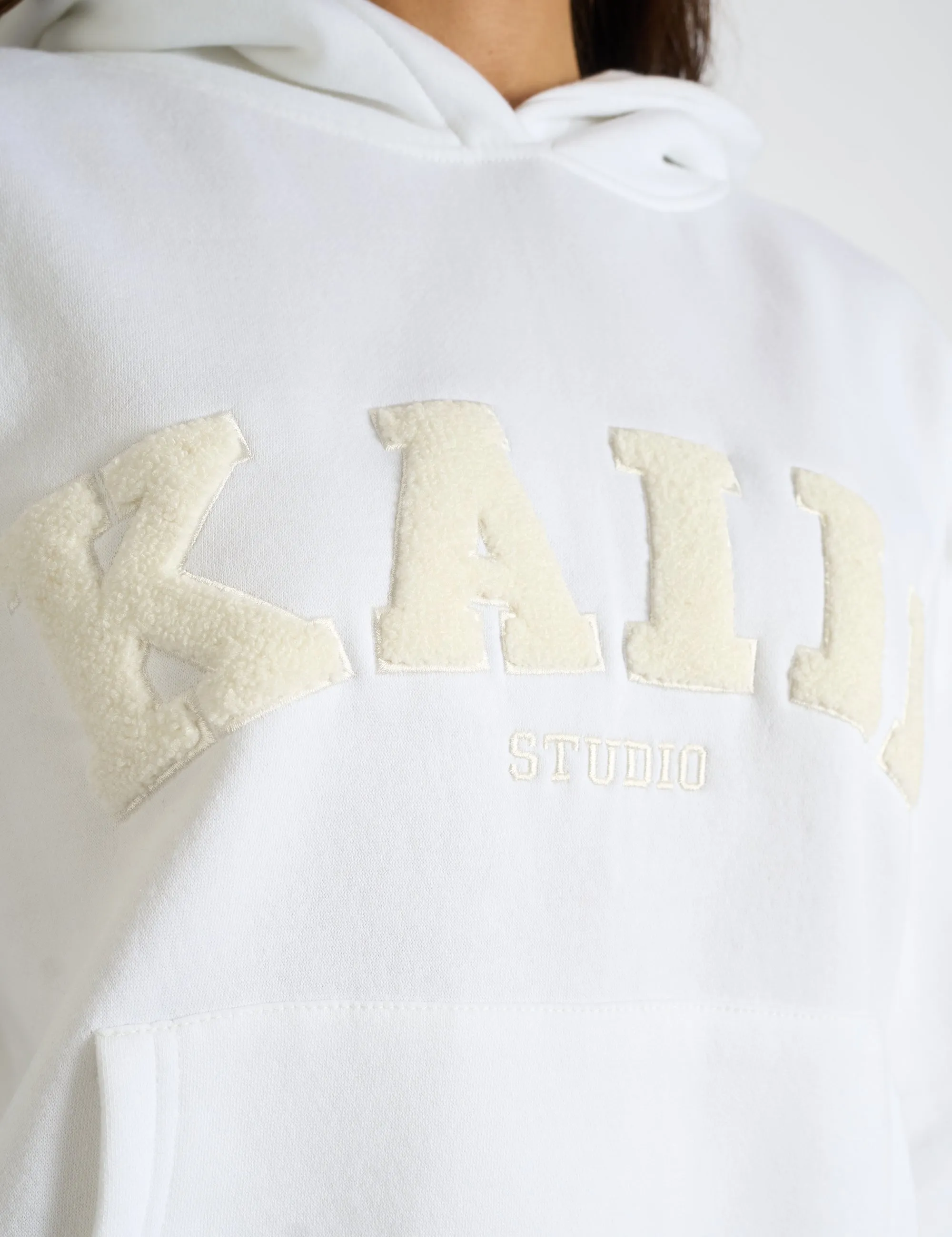 Kaiia Borg Slogan Oversized Hoodie Cream sold by Public Desire product image thumbnail 4
