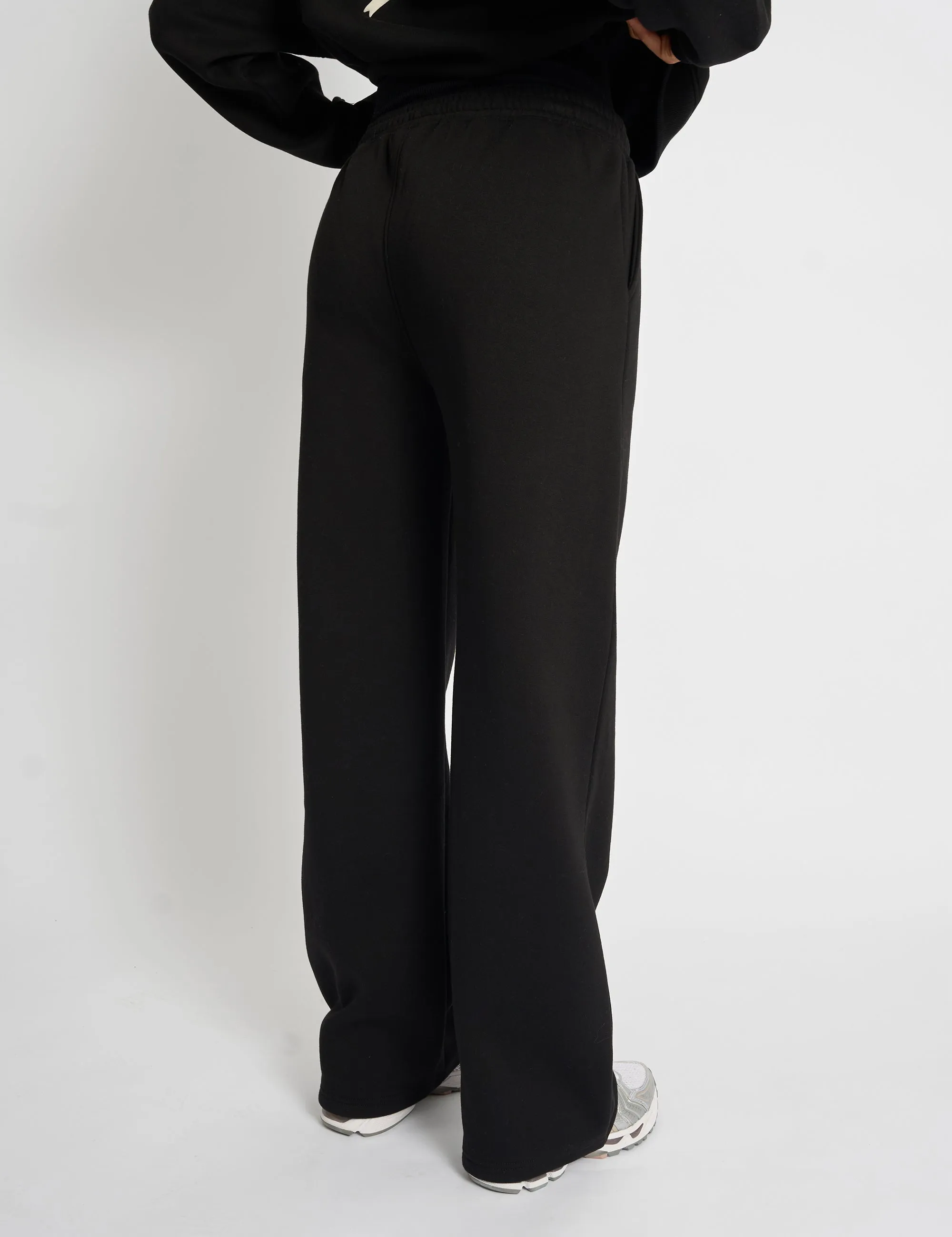 Kaiia Bubble Script Bow Detail Wide Leg Joggers Black & Cream sold by Public Desire product image thumbnail 3