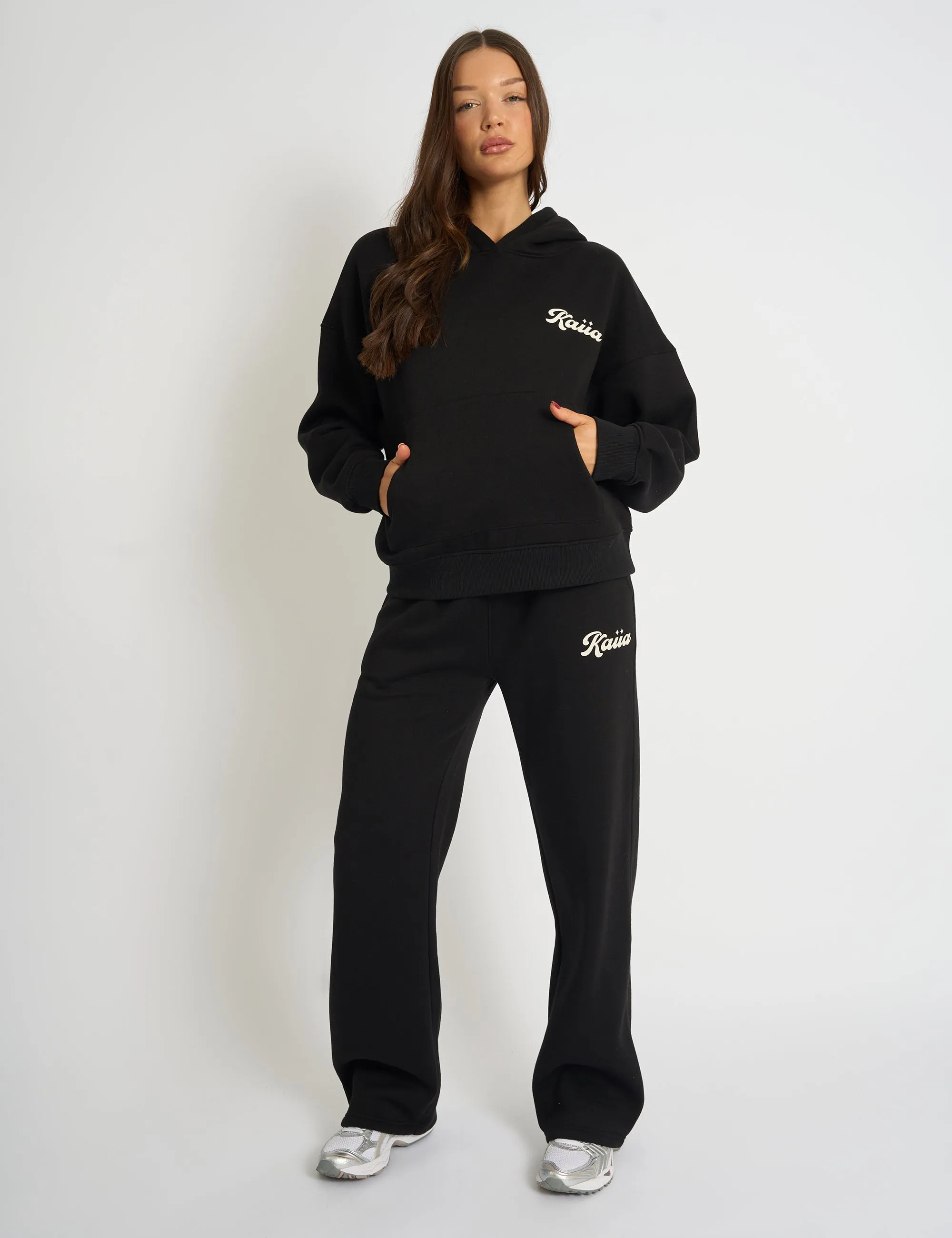 Kaiia Studio Bubble Script Oversized Hoodie Black & Cream sold by Public Desire product image thumbnail 4