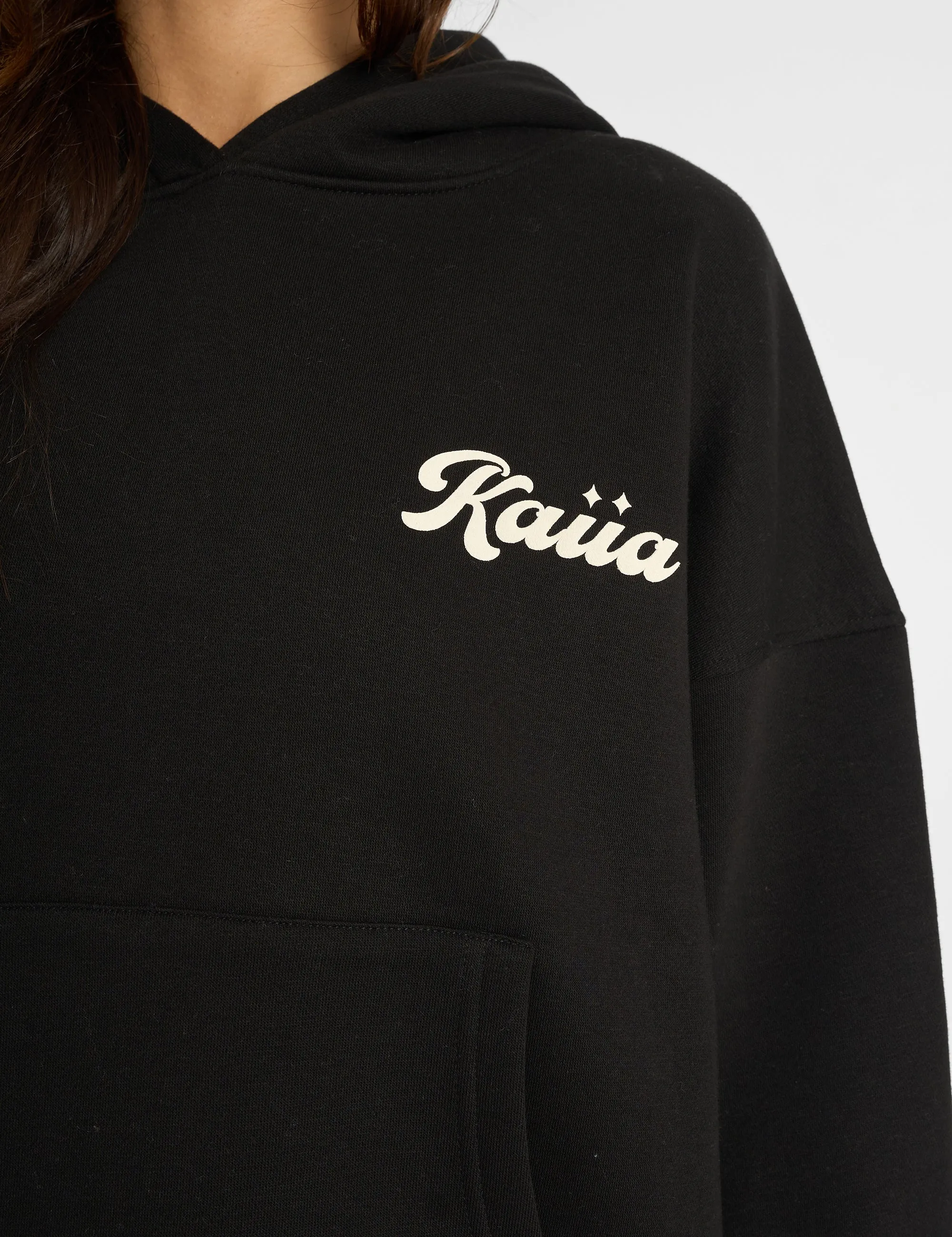 Kaiia Studio Bubble Script Oversized Hoodie Black & Cream sold by Public Desire product image thumbnail 5