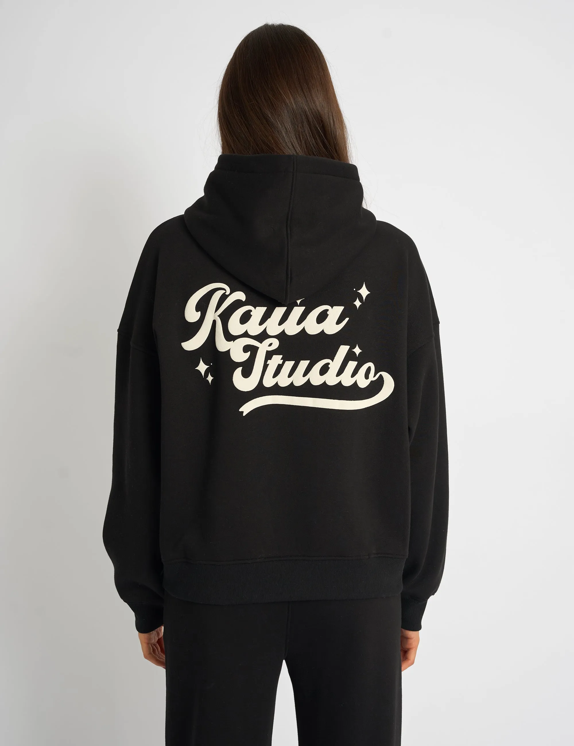 Kaiia Studio Bubble Script Oversized Hoodie Black & Cream sold by Public Desire product image thumbnail 3