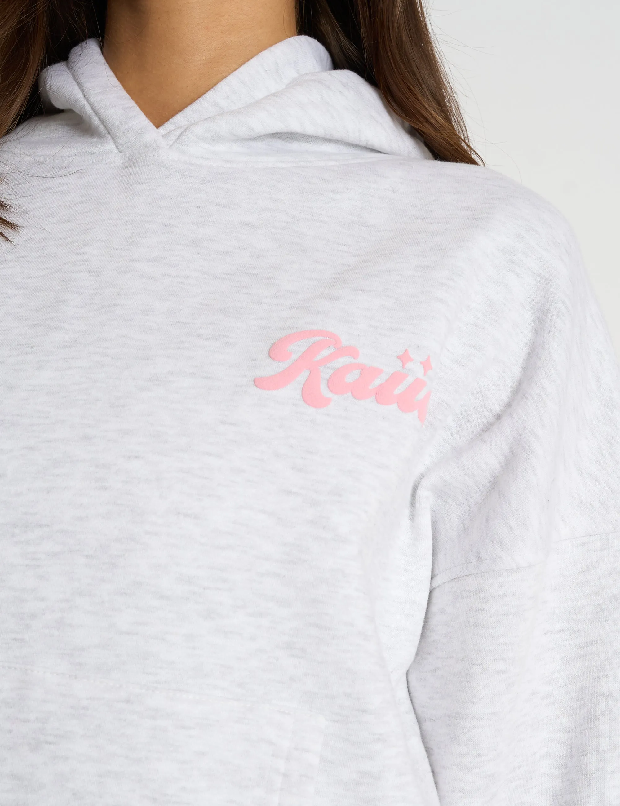 Kaiia Studio Bubble Script Oversized Hoodie Grey Marl & Pink sold by Public Desire product image thumbnail 5