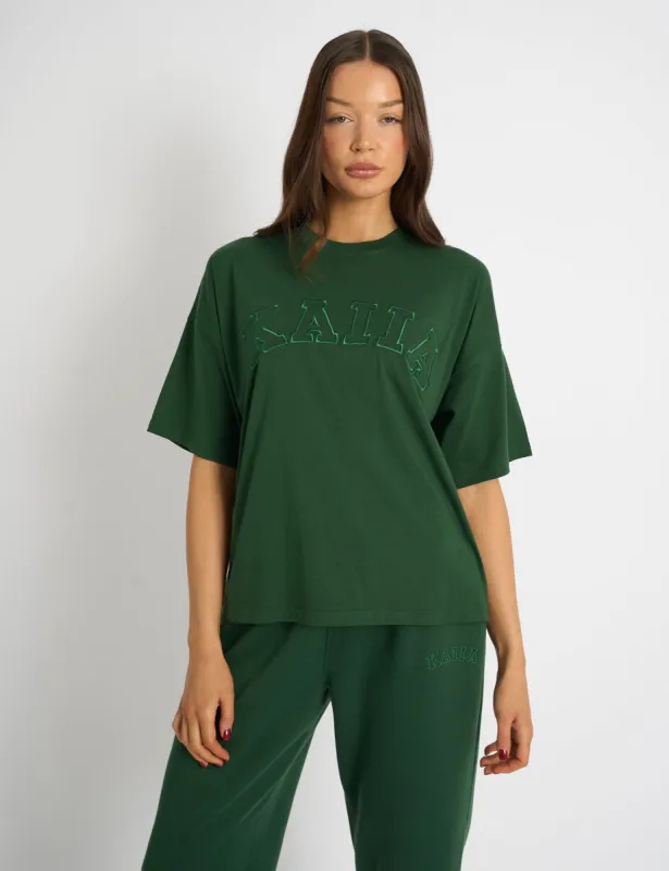 Kaiia Script Logo Oversized T-Shirt Forest Green sold by Public Desire