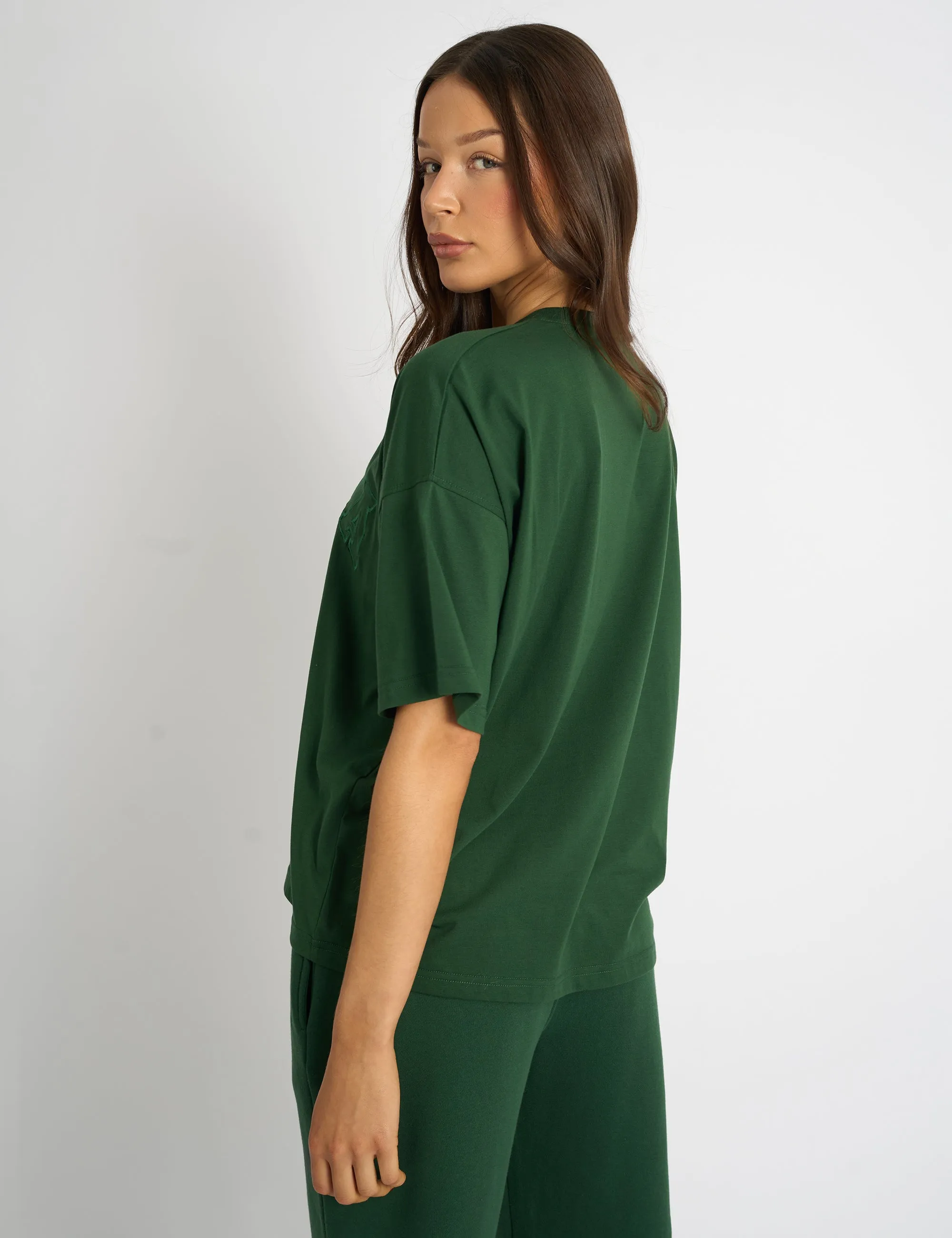 Kaiia Script Logo Oversized T-Shirt Forest Green sold by Public Desire product image thumbnail 2