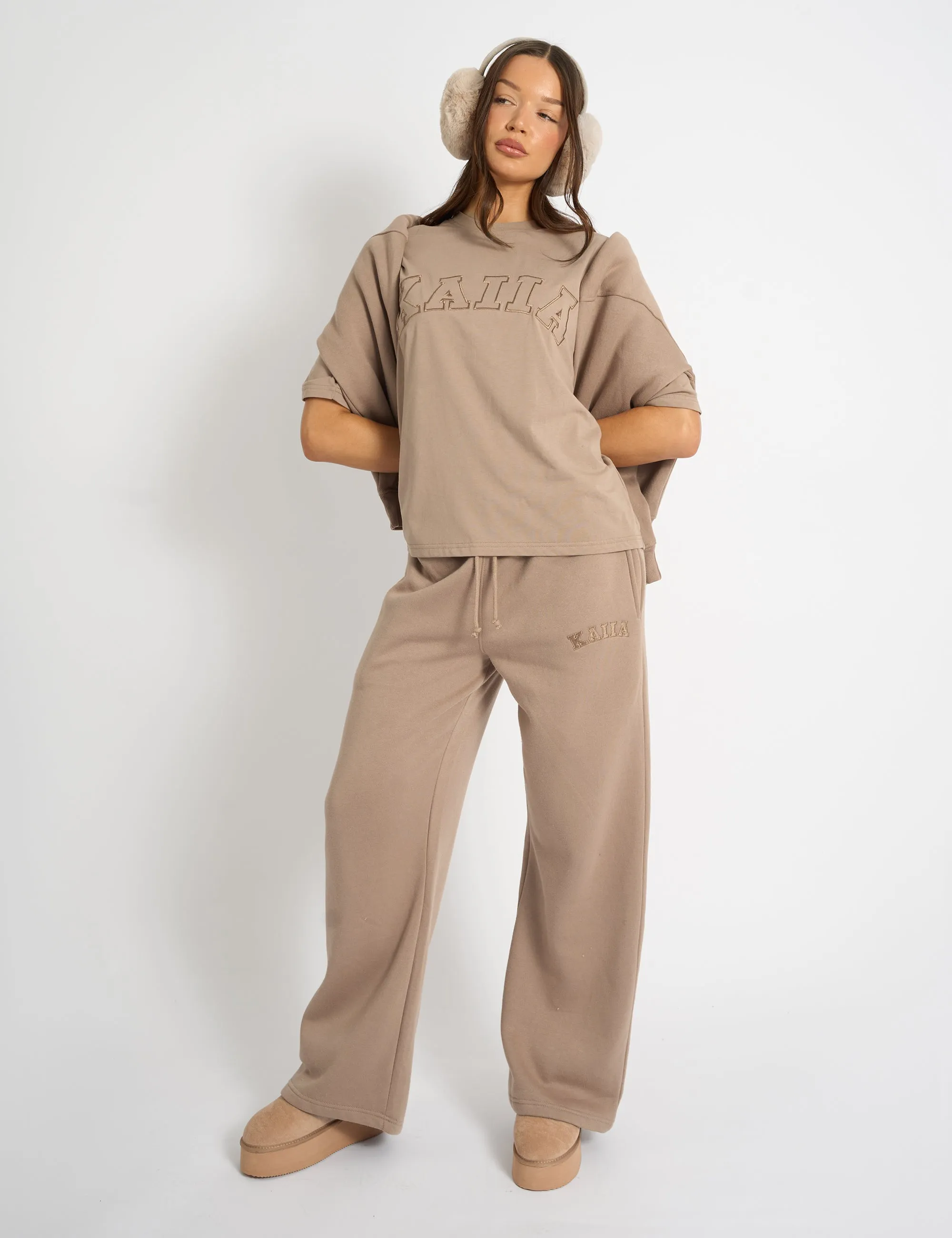 Kaiia Script Logo Oversized T-Shirt Latte sold by Public Desire product image thumbnail 3