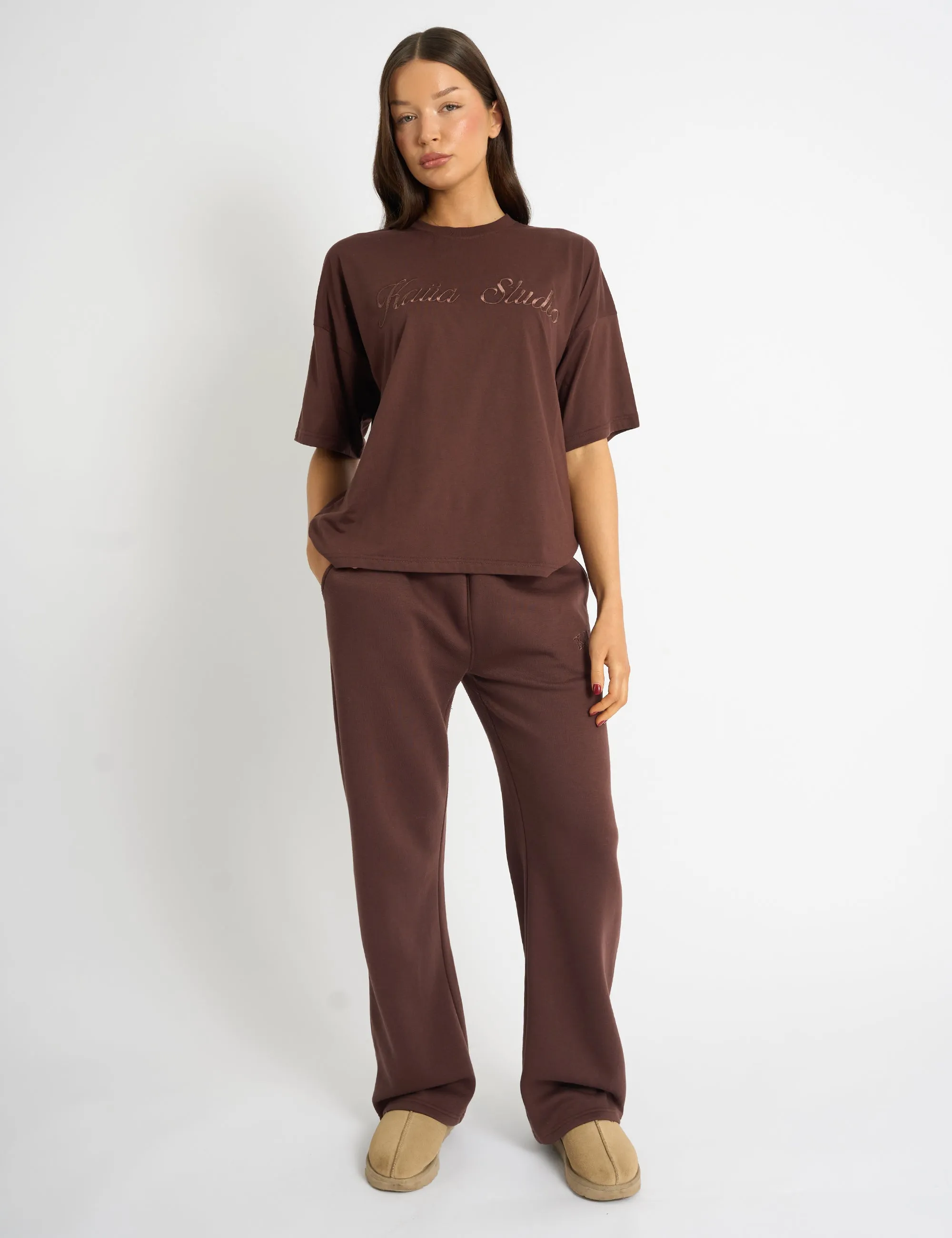 Kaiia Script Logo Oversized T-Shirt Mocha sold by Public Desire product image thumbnail 3