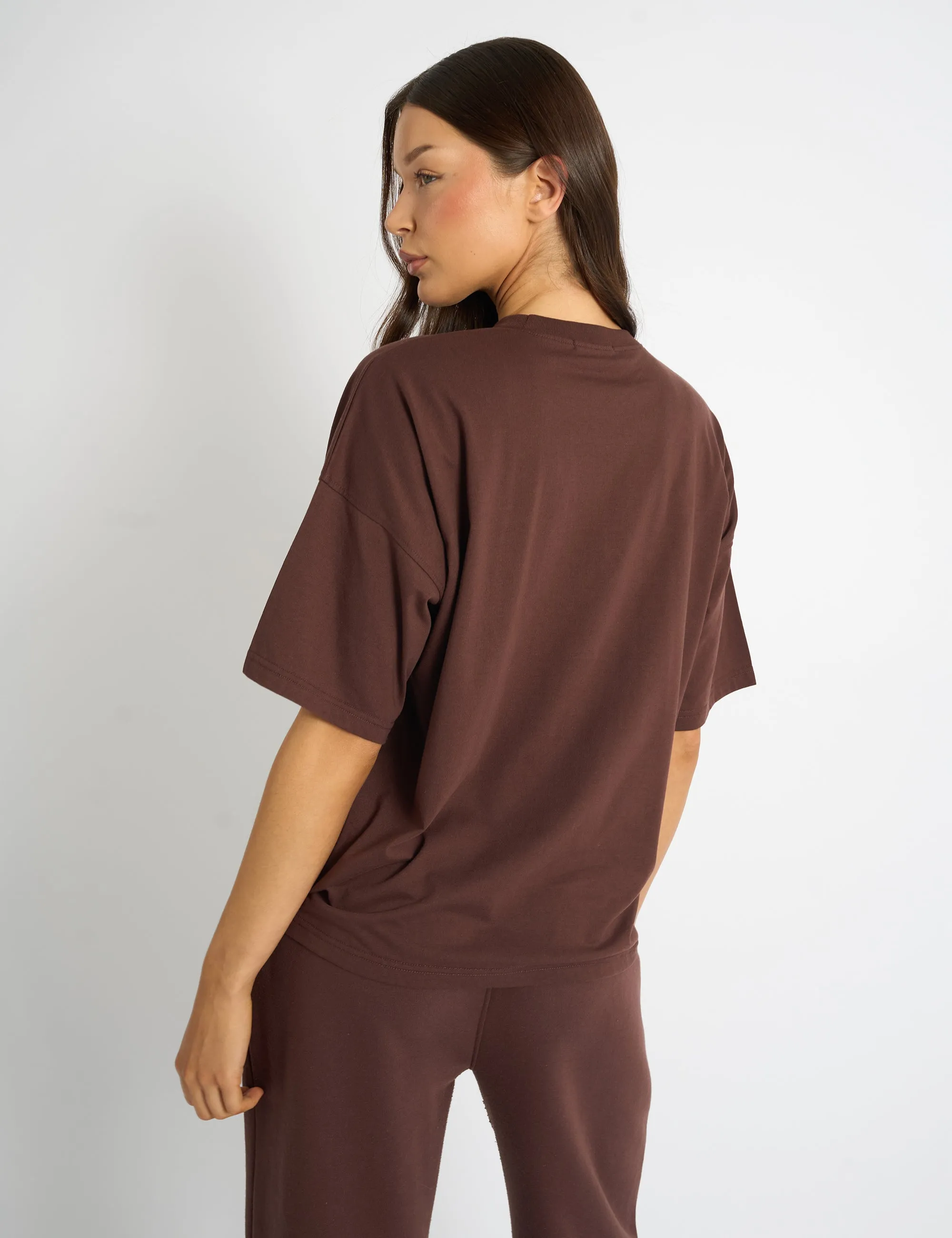 Kaiia Script Logo Oversized T-Shirt Mocha sold by Public Desire product image thumbnail 2