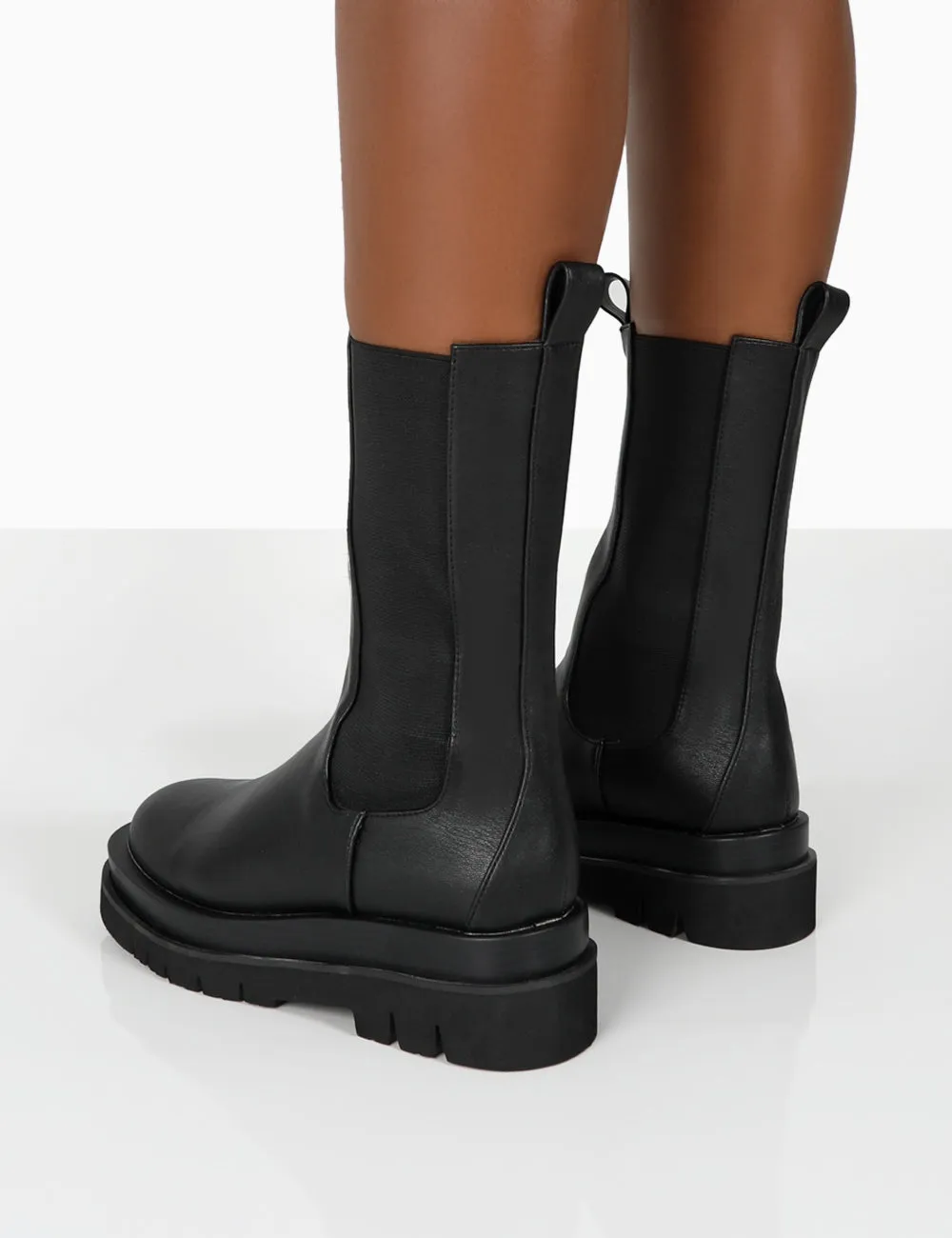 Dope Black PU Chunky Sole Chelsea Ankle Boots sold by Public Desire product image thumbnail 2