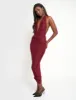 Ruffle Plunge Maxi Dress Burgundy sold by Public Desire