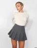 Kaiia Pleated Mini Skirt in Charcoal Grey sold by Public Desire