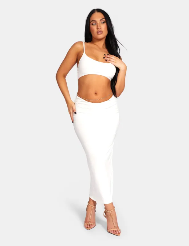 Strappy Low Waist Midaxi Dress White sold by Public Desire
