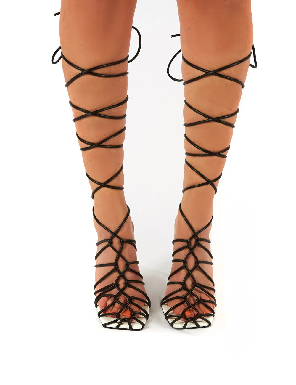Rulebreaker Mono Lace Up Stiletto High Heels sold by Public Desire product image thumbnail 3