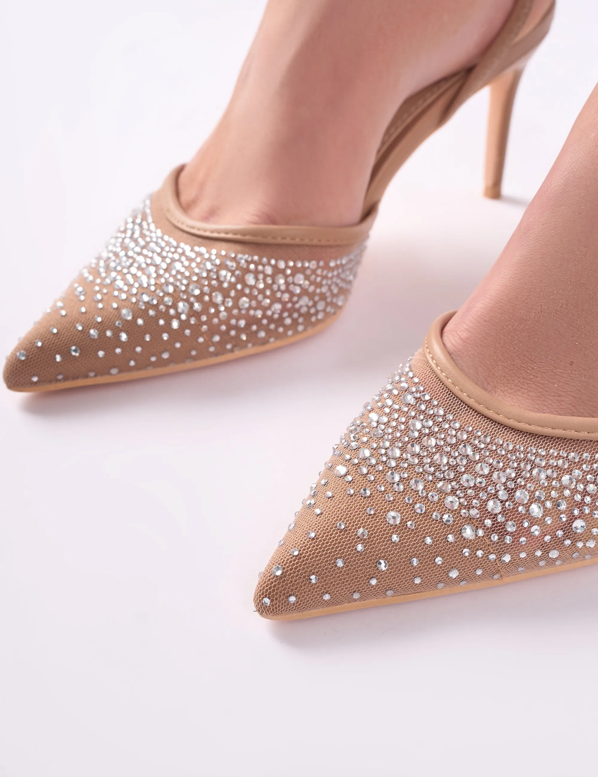 Rochie Nude Mesh Embellished Sling Back Court Heels sold by Public Desire product image thumbnail 2