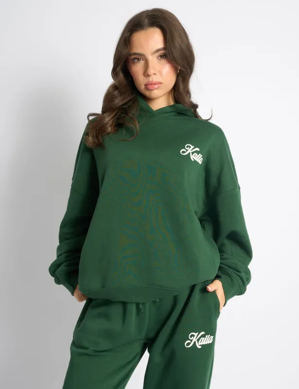 Kaiia Snowflake Logo Oversized Hoodie Forest Green sold by Public Desire