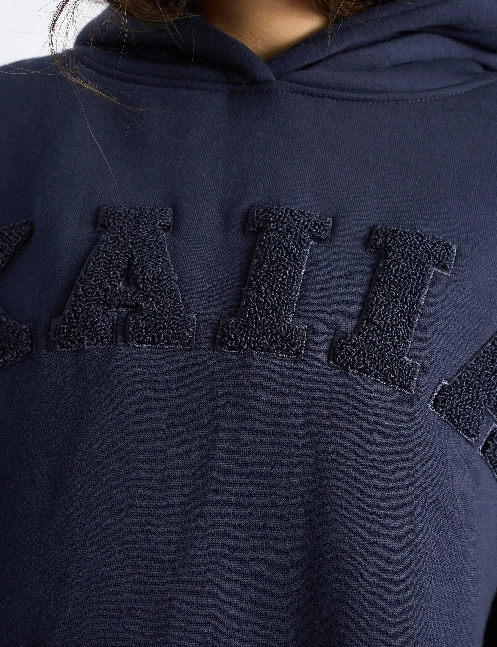 Kaiia Borg Slogan Oversized Hoodie Deep Blue sold by Public Desire product image thumbnail 4