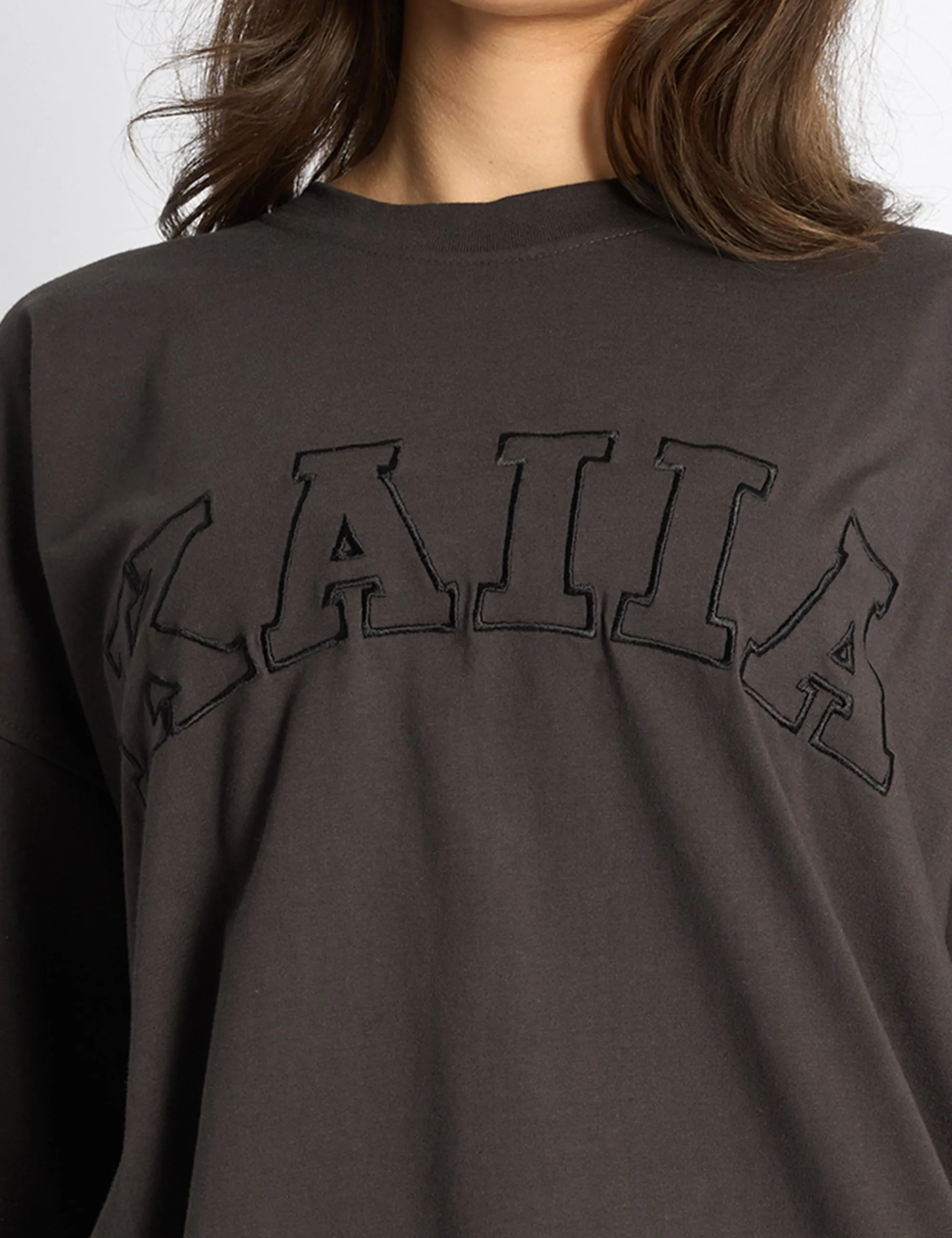 Kaiia Logo Oversized T-Shirt Chocolate sold by Public Desire product image thumbnail 4