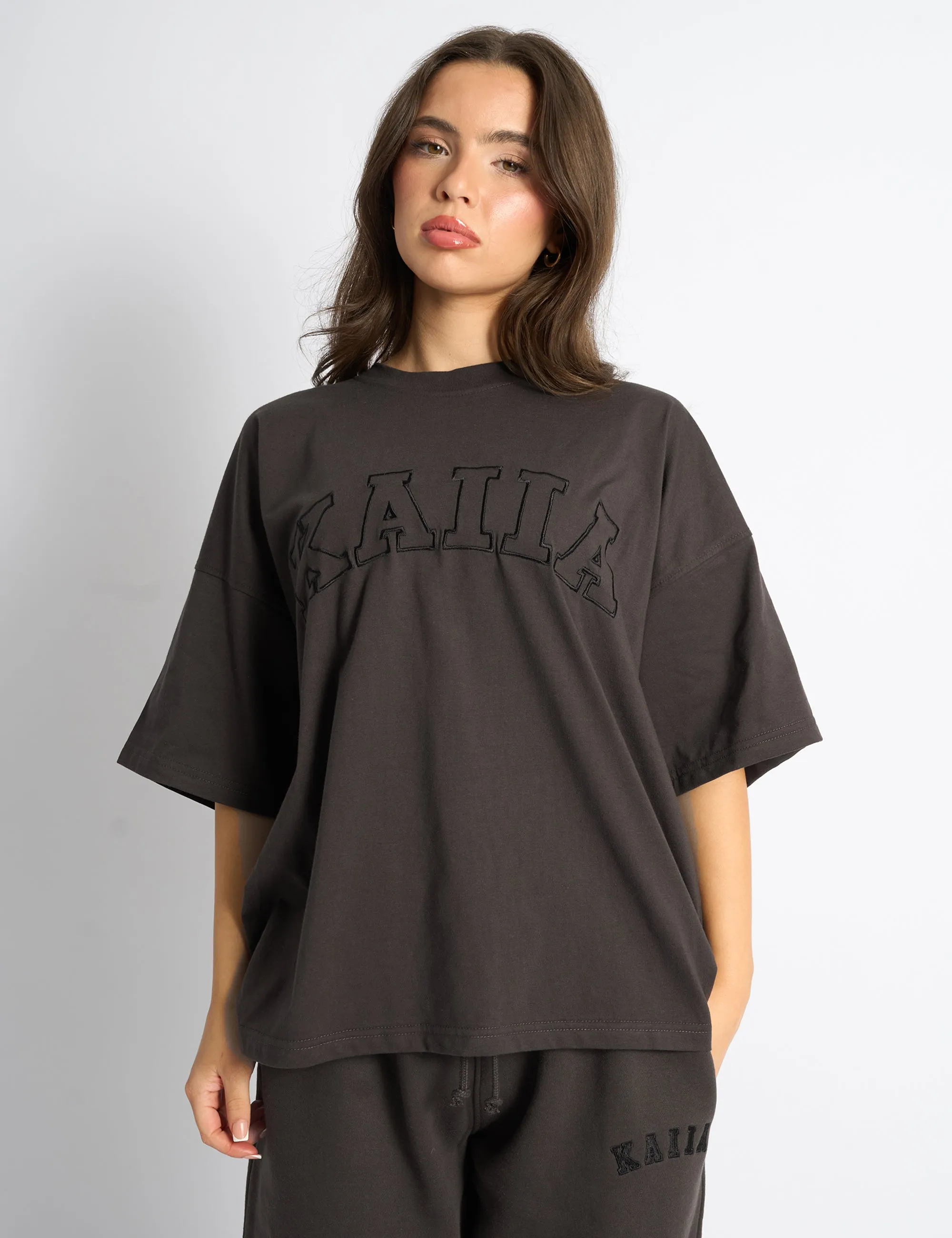 Kaiia Logo Oversized T-Shirt Chocolate sold by Public Desire