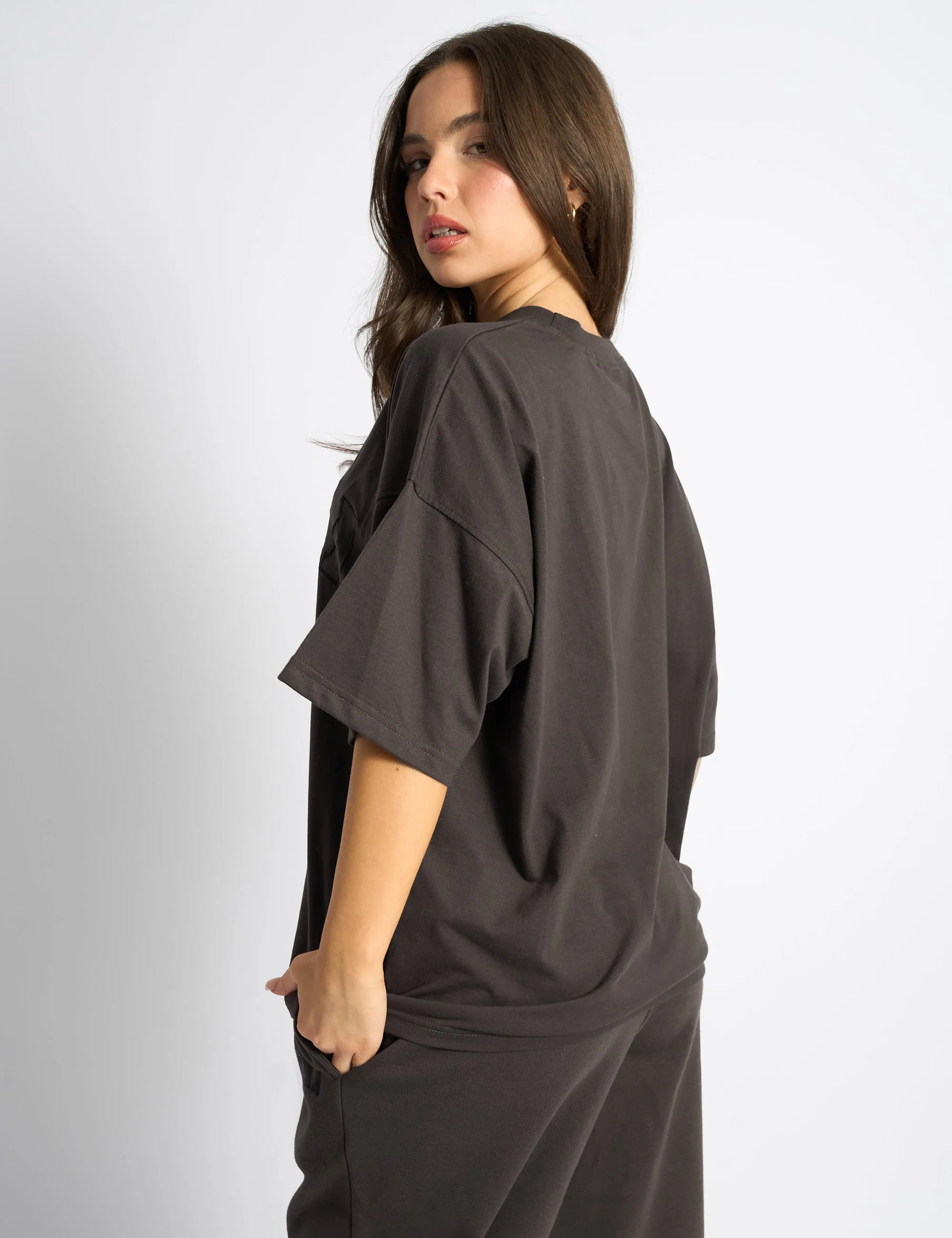 Kaiia Logo Oversized T-Shirt Chocolate sold by Public Desire product image thumbnail 2