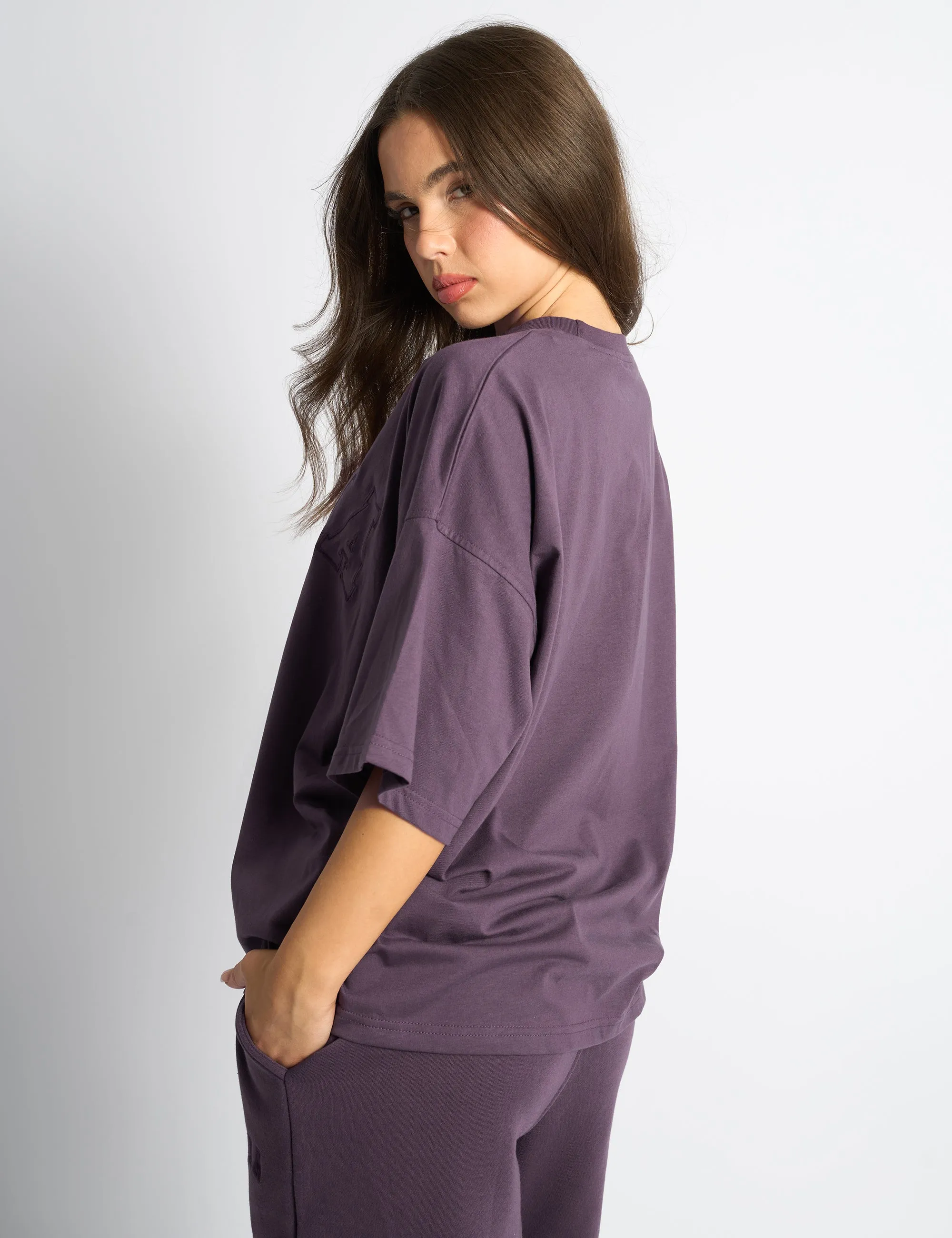 Kaiia Logo Oversized T-Shirt Deep Purple sold by Public Desire product image thumbnail 2