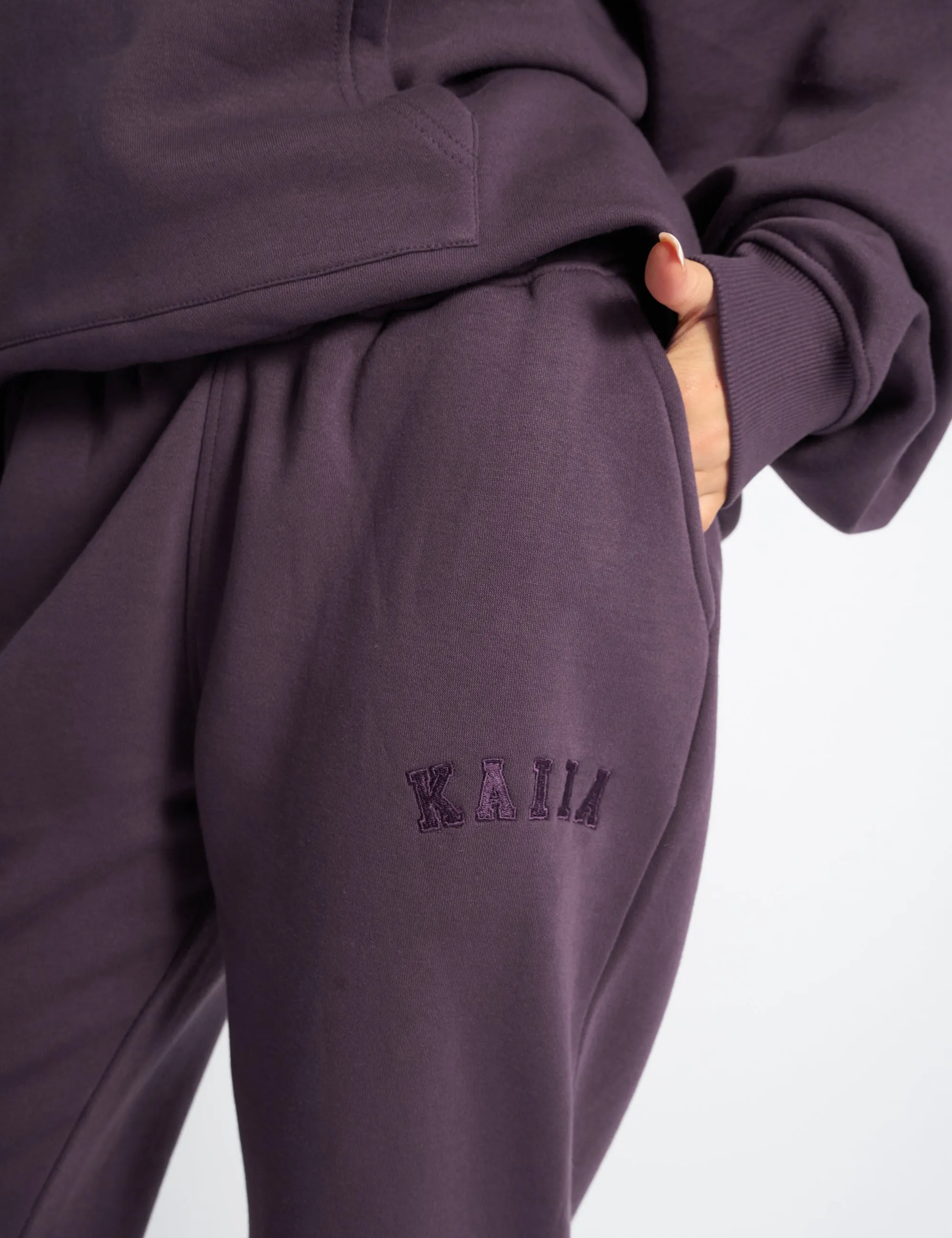 Kaiia Logo Wide Leg Joggers Deep Purple sold by Public Desire product image thumbnail 4