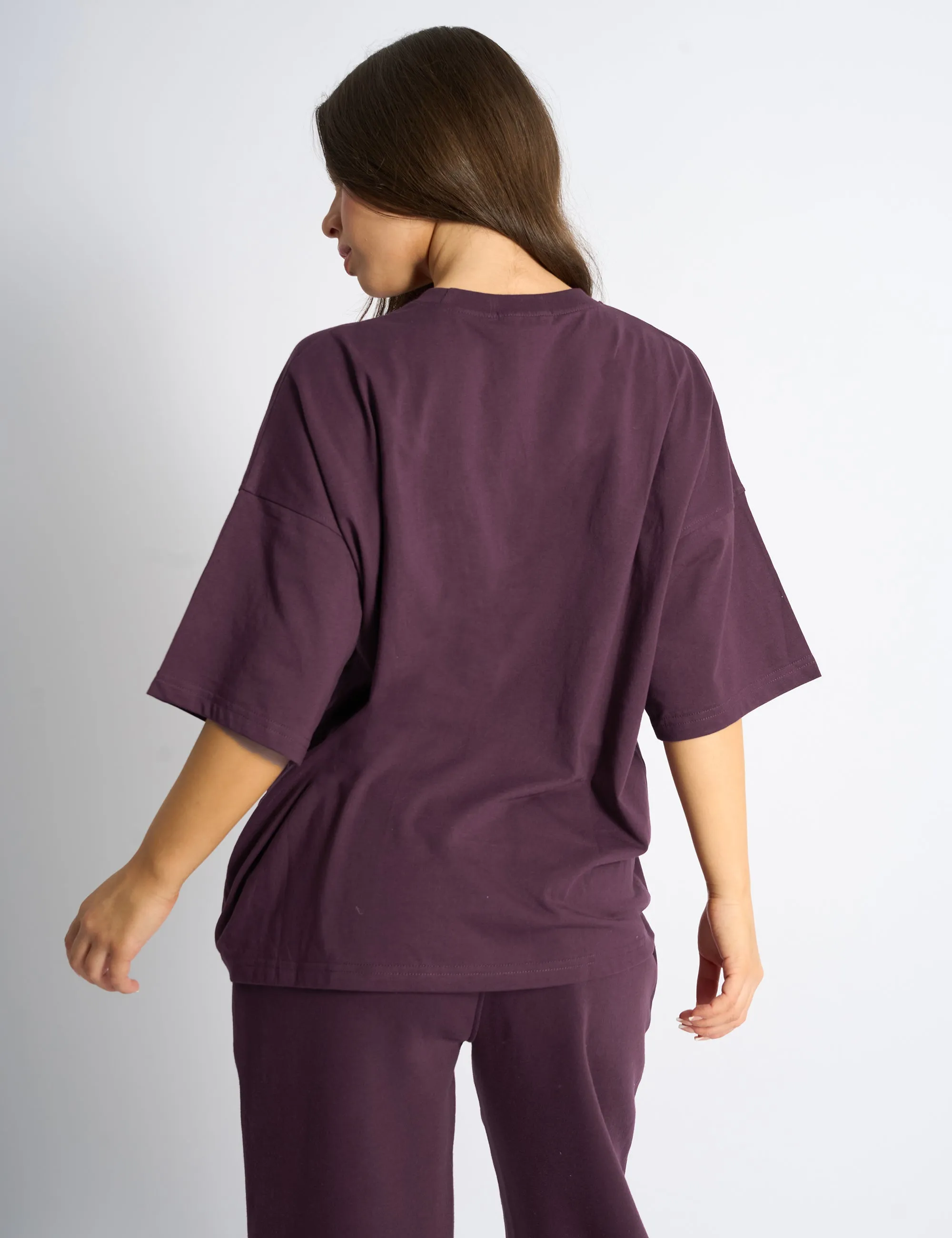 Kaiia Logo Oversized T-Shirt Dark Cherry sold by Public Desire product image thumbnail 2