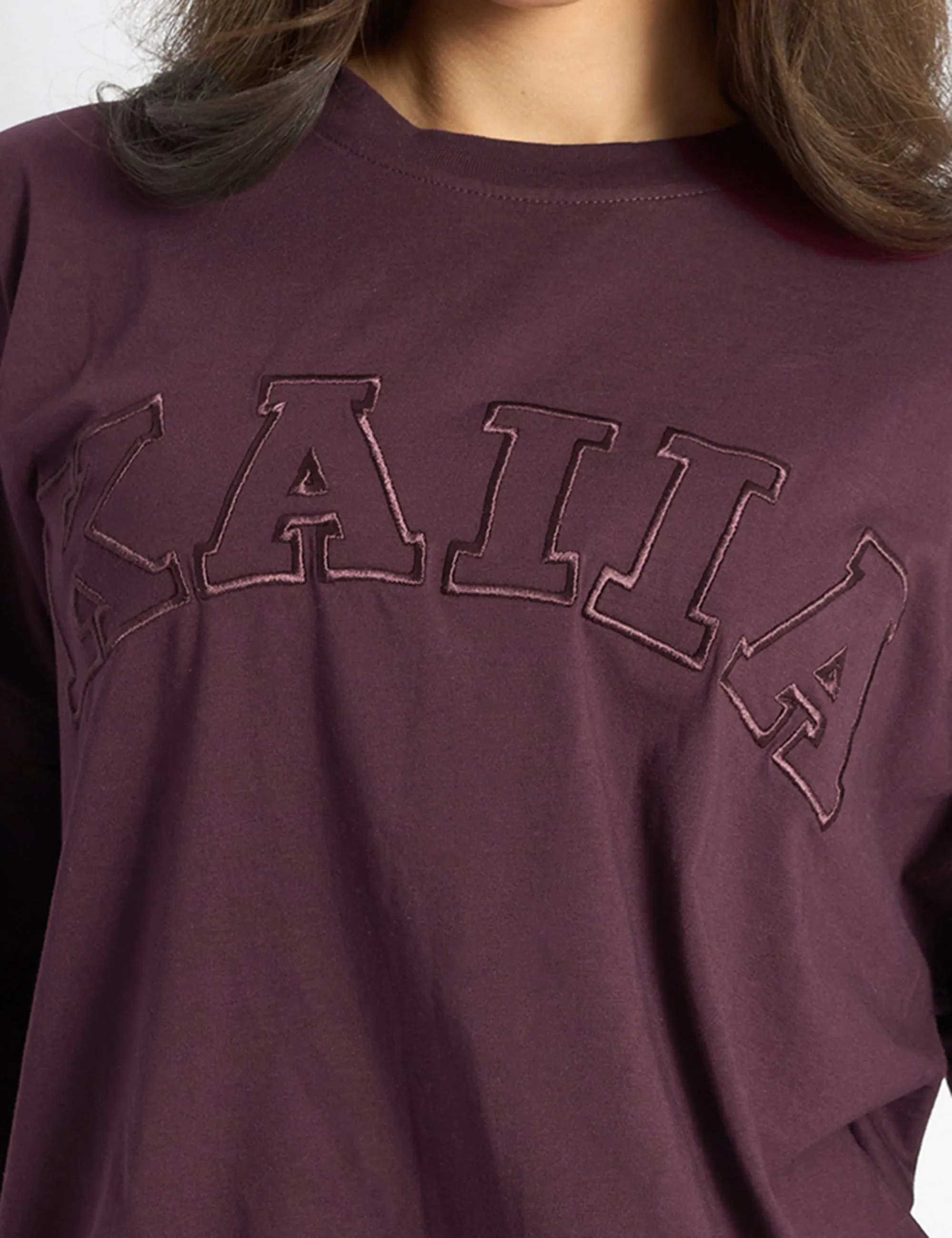 Kaiia Logo Oversized T-Shirt Dark Cherry sold by Public Desire product image thumbnail 4